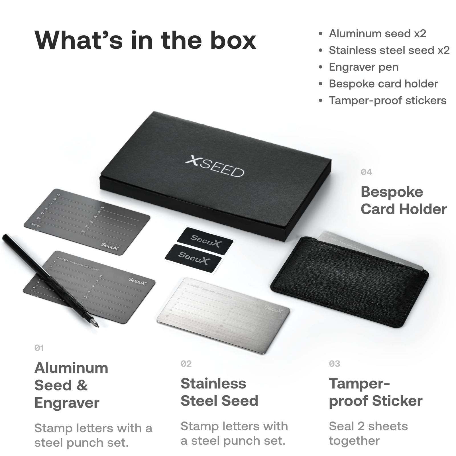 SecuX – XSEED - Secure Bitcoin Small (approx. 2-3" x x 0.5"), Silver