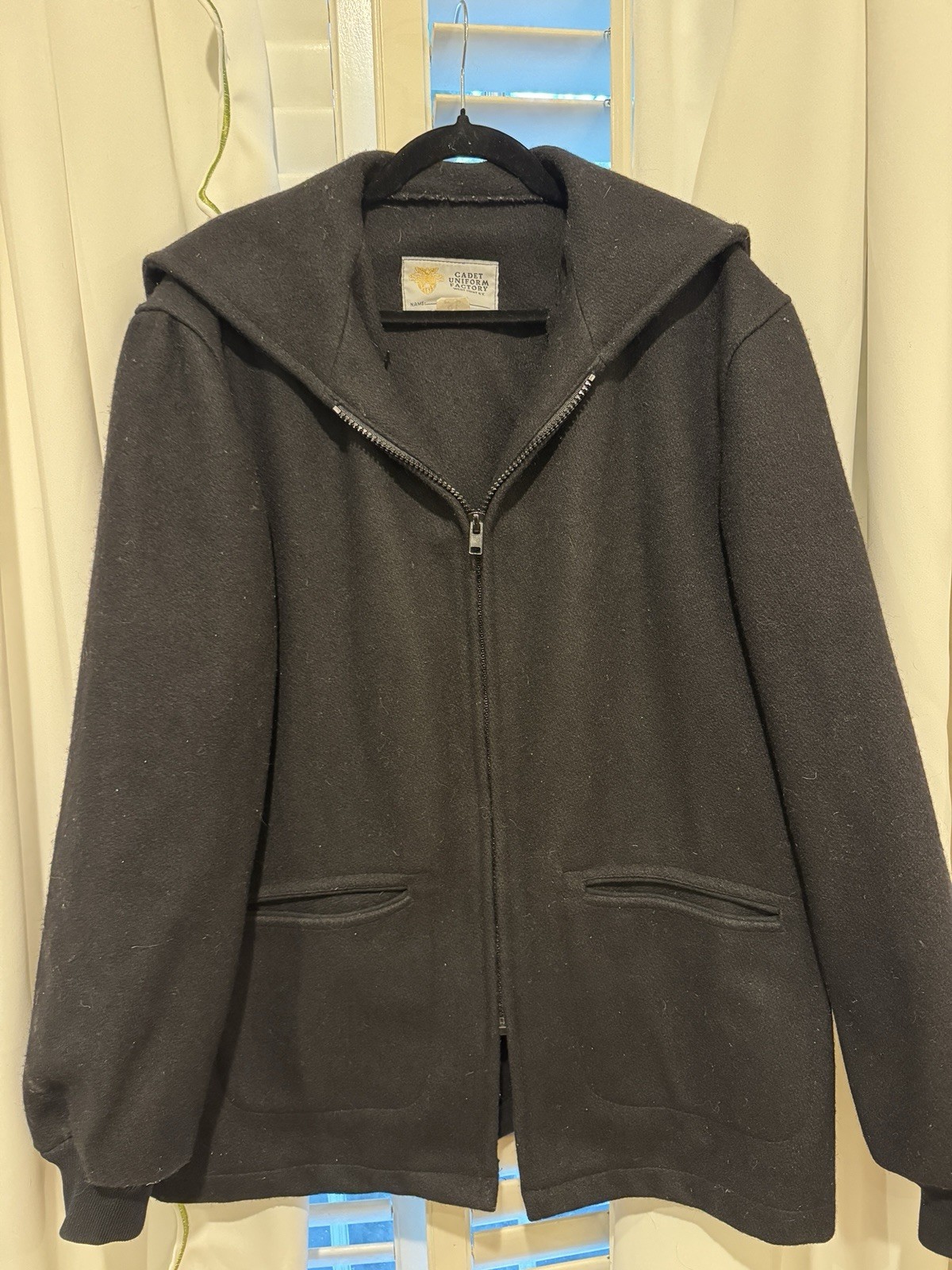 Army West Point Black Wool USMA Cadet Parka Sz 42L Original Uniform Factory RARE