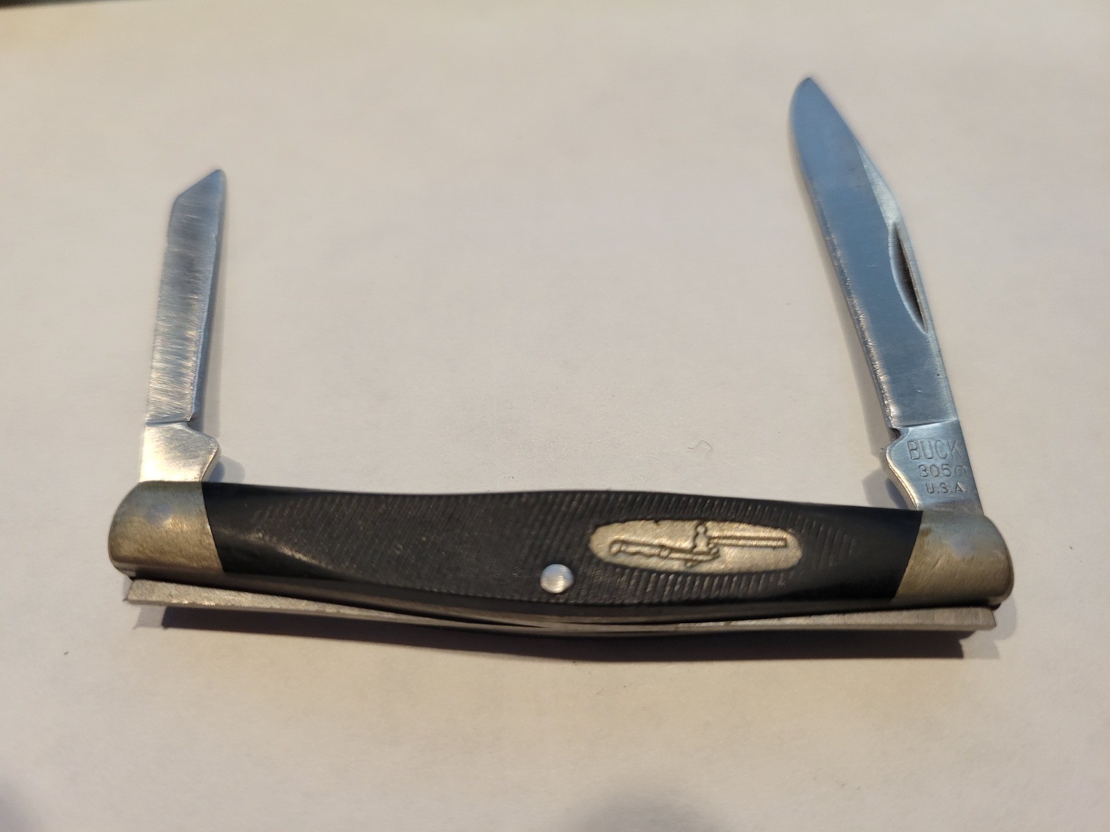 Vintage 1987 Buck 305 Lancer USA Black knife and dagger very sharp