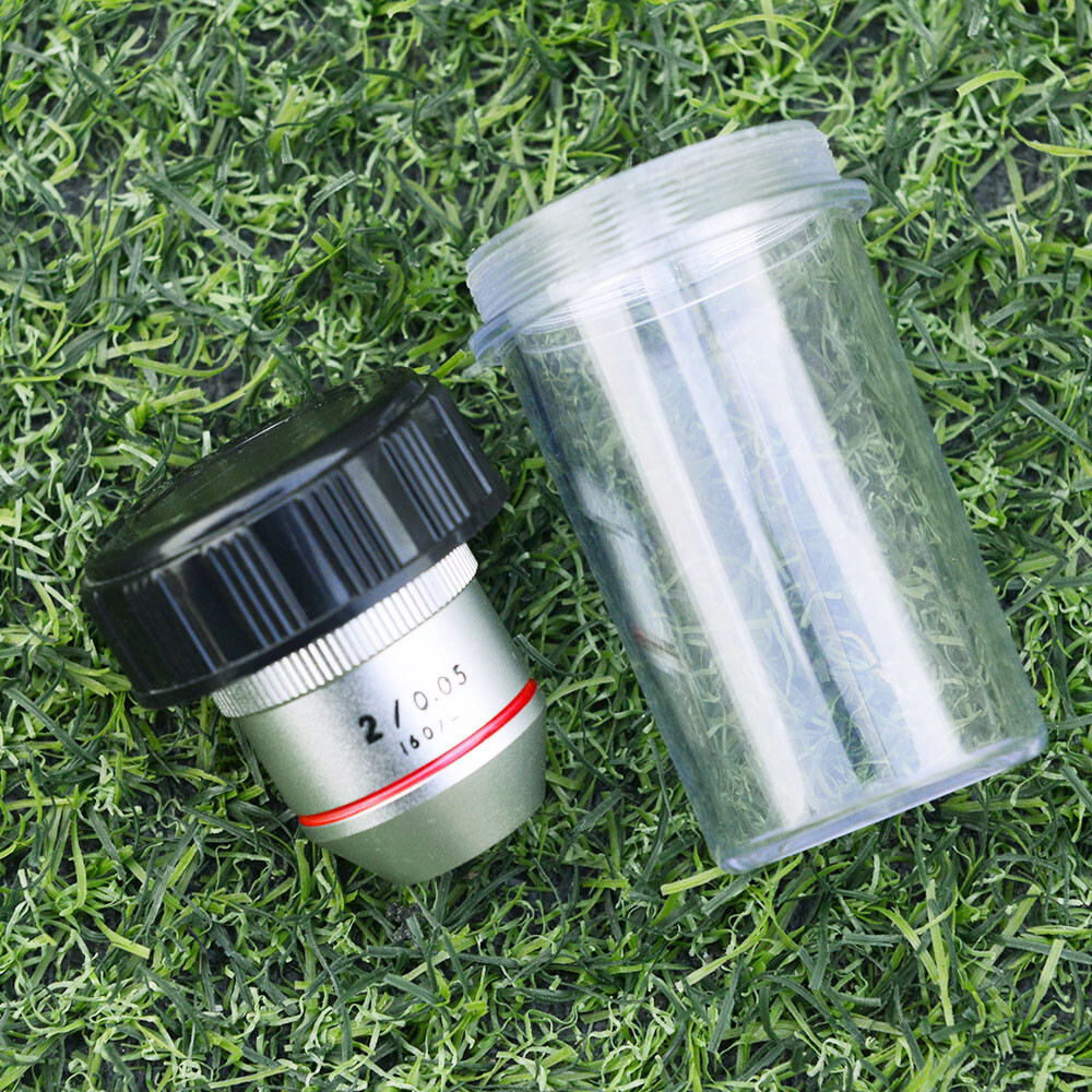 195 1x 2x Achromatic Infinity Objective Lens for Biological Microscope RMS 1pc