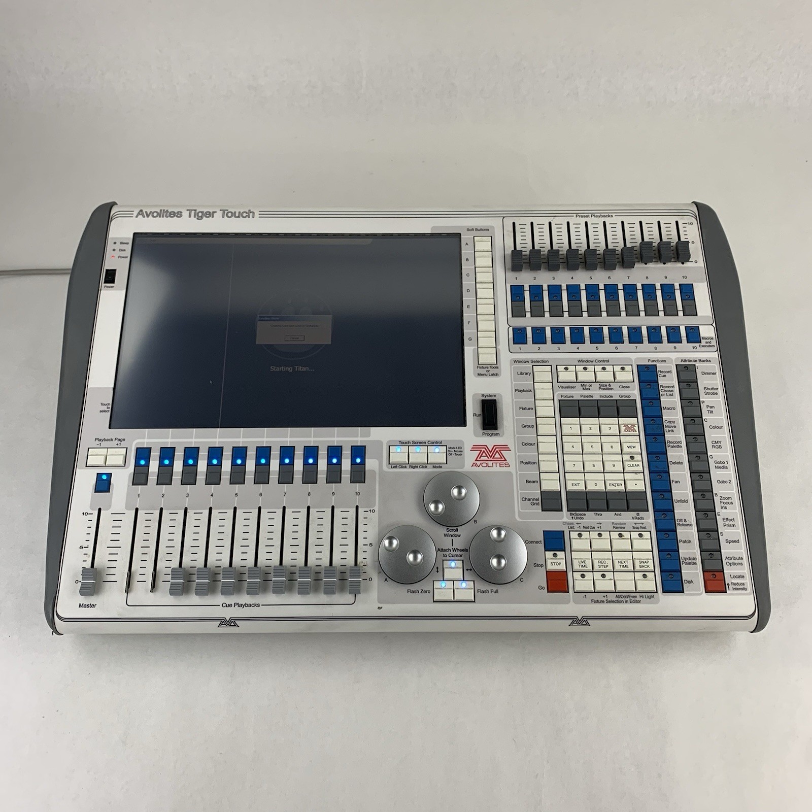 Avolites Tiger Touch Lighting Control Console Screen Has Line Bad Controls