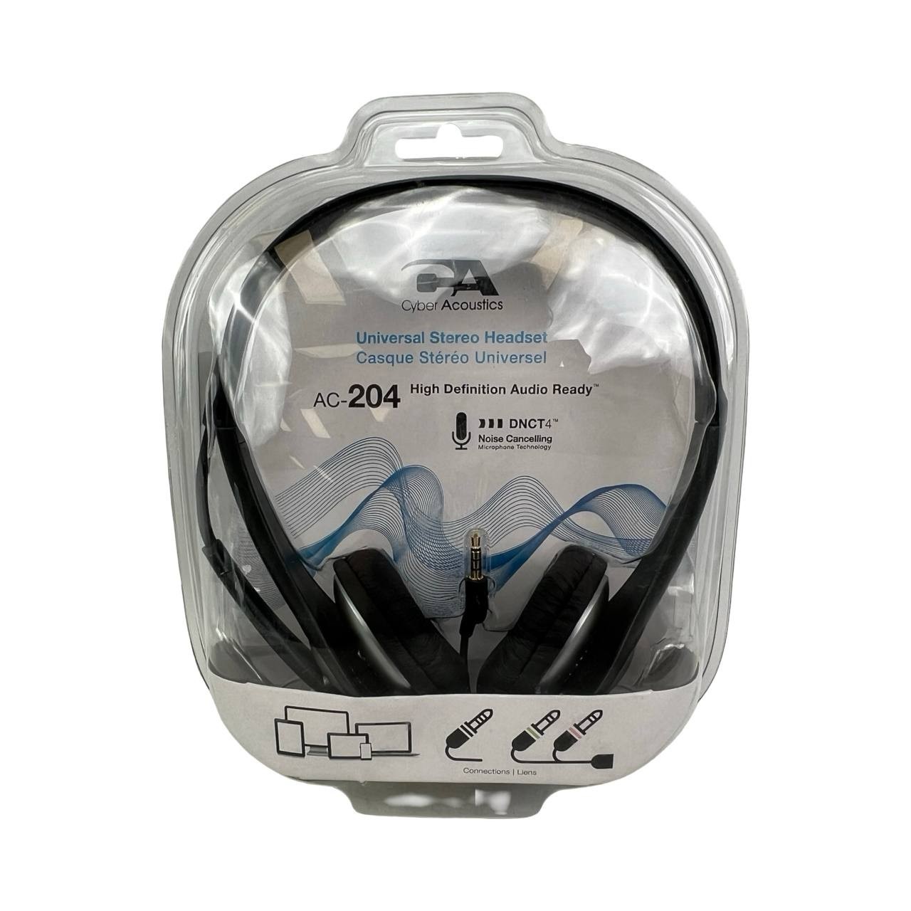 Cyber Acoustics AC-204 Stereo / Wired / Noise Cancelling Microphone Headset 7090