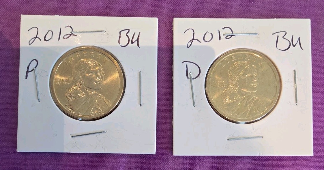 2012 P&D Sacagawea Dollars - BU In Coin Flips **Free Shipping ** #wj643