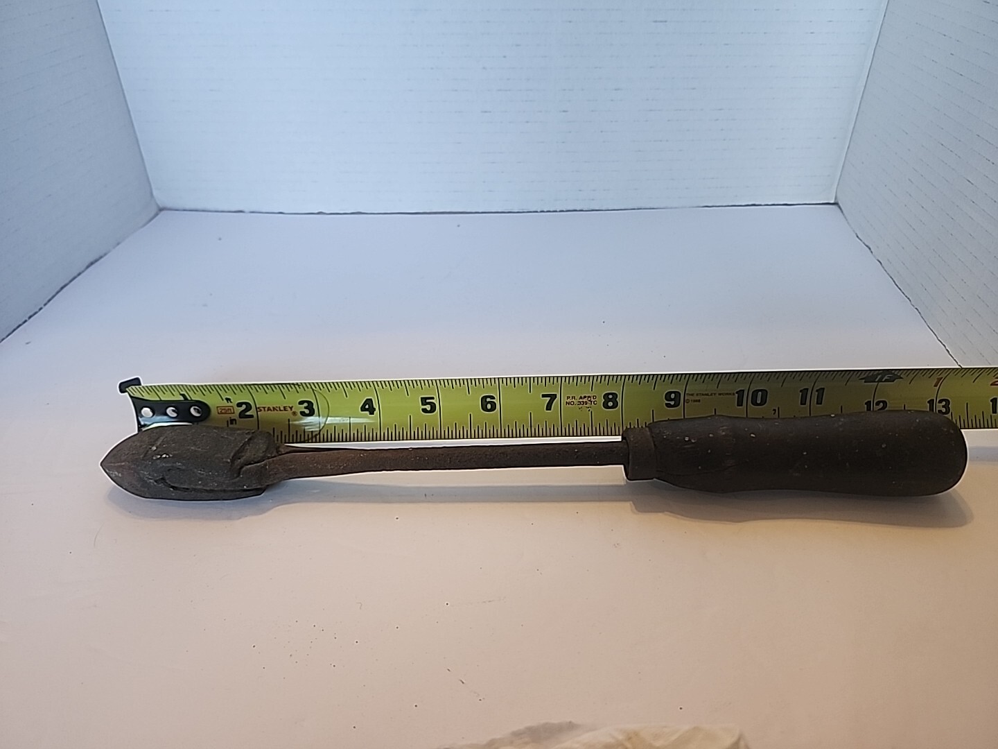 antique copper soldering iron 13"