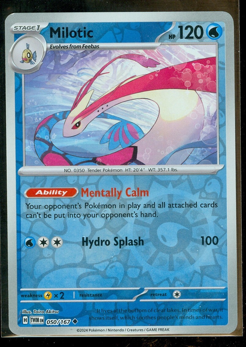 Pokemon MILOTIC 050/167 - Twilight Masquerade - Rev Holo - - MINT
