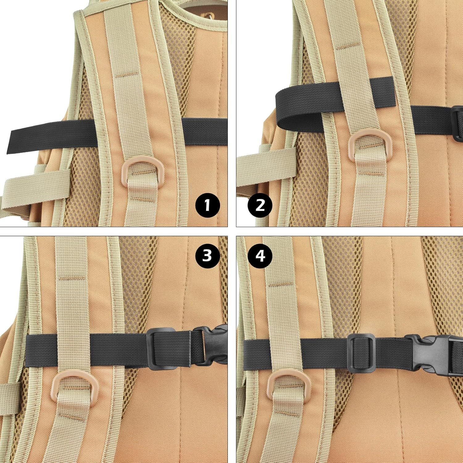 Backpack Chest Strap Adjustable Sternum Strap Chest Belt Molle with Quick Releas