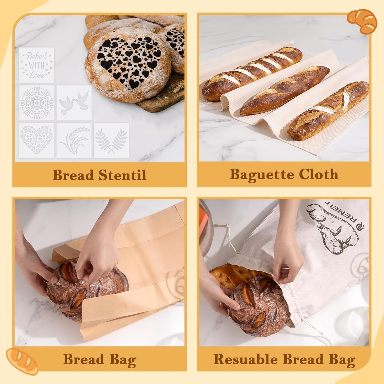 Complete Sourdough Starter Set with Handmade Rattan Baskets & Tools - Gift Ready