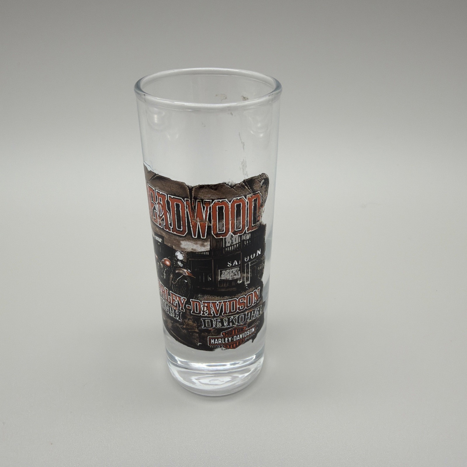 Harley-Davidson Deadwood South Dakota Tall Shot Glass. Great Condition