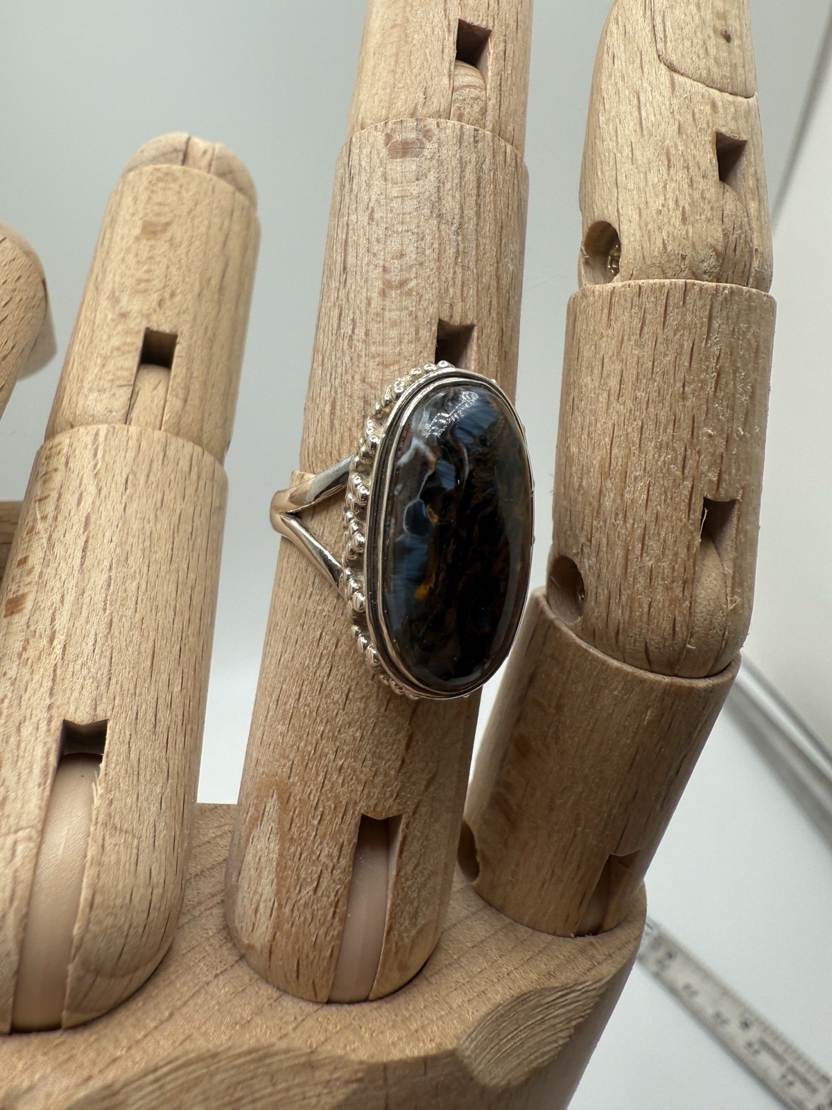 Handmade Sterling Silver Pietersite ring Size 7