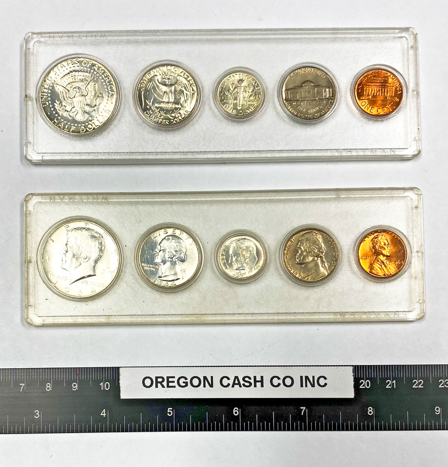 1964 Silver Proof Set US Mint 90% Silver 5 Coins Half Quarter Dime +  In Holder