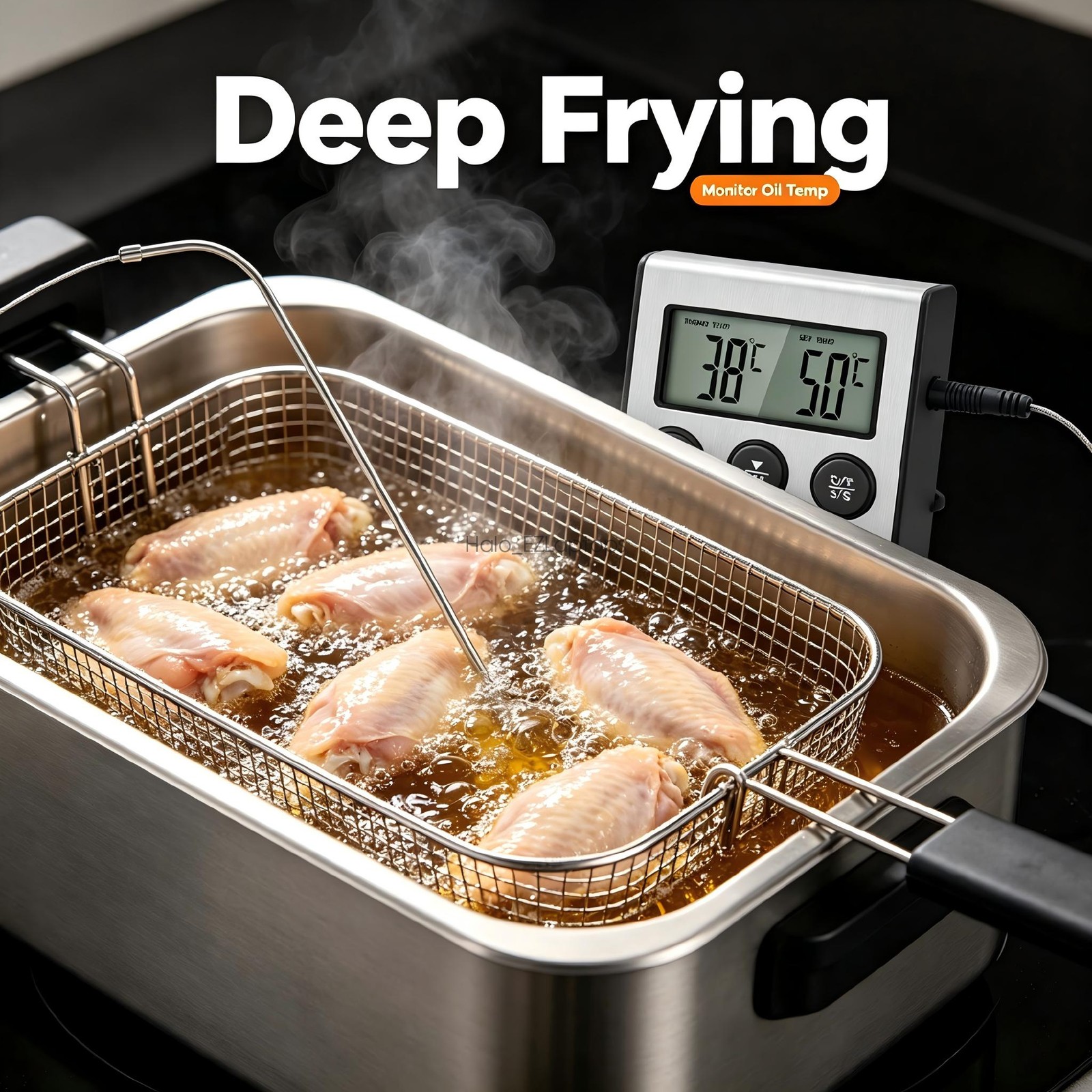 Remote Digital Kitchen Thermometer Timer Probe Meat Food Cooking Tool