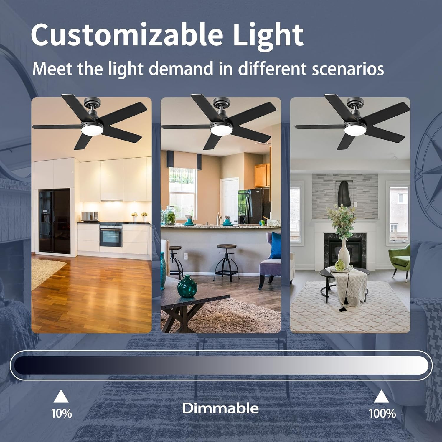TX028C-S Ceiling Fan Remote Control for Hampton Bay - 3 Speed, Light Dimmer C..