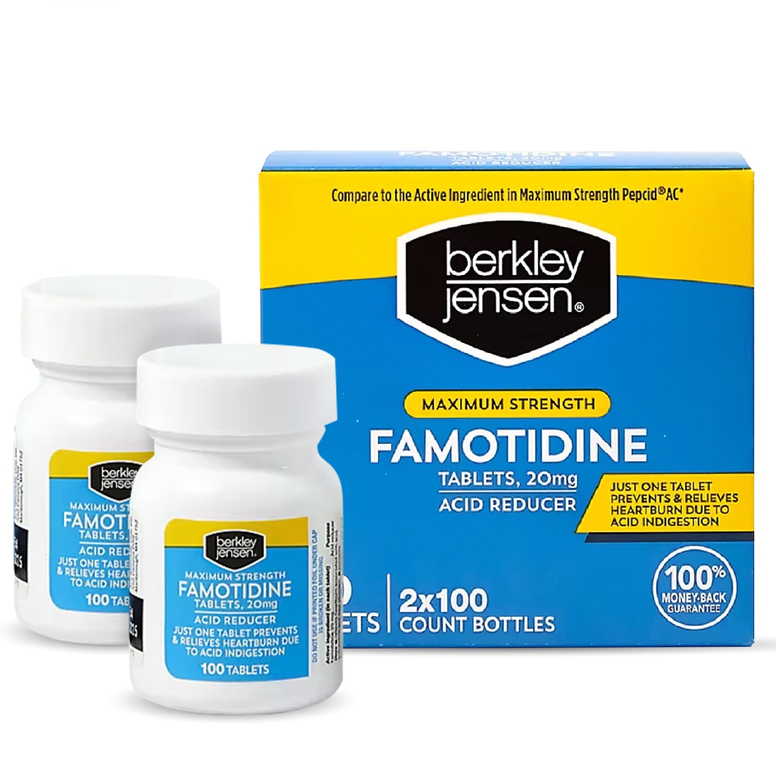 Berkley jensen Maximum Strength Famotidine 20mg, Acid Reducer 200 Tablets 2027+