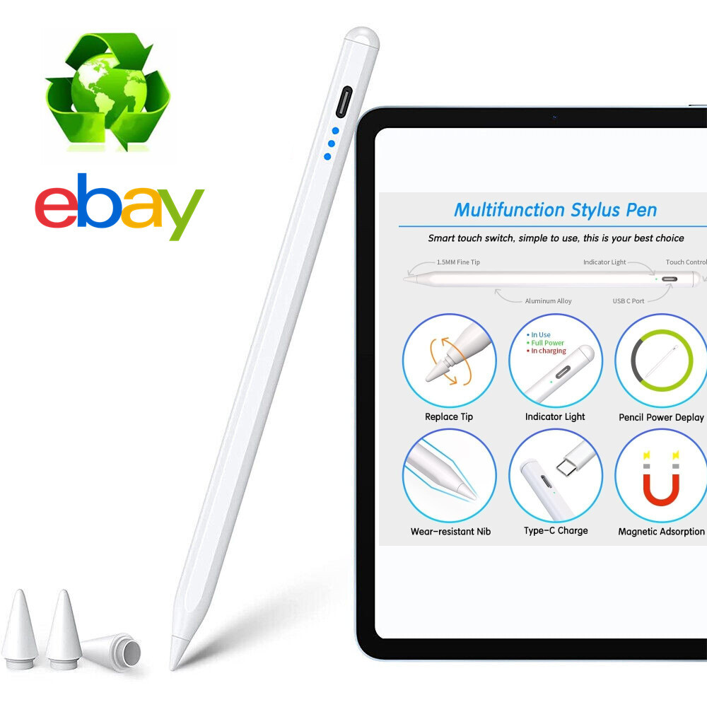 For Apple Pencil Stylus Pen for iPad 9/7/8/6 /Mini 6/5/ Pro 11&12.9''/Air 4t/5th