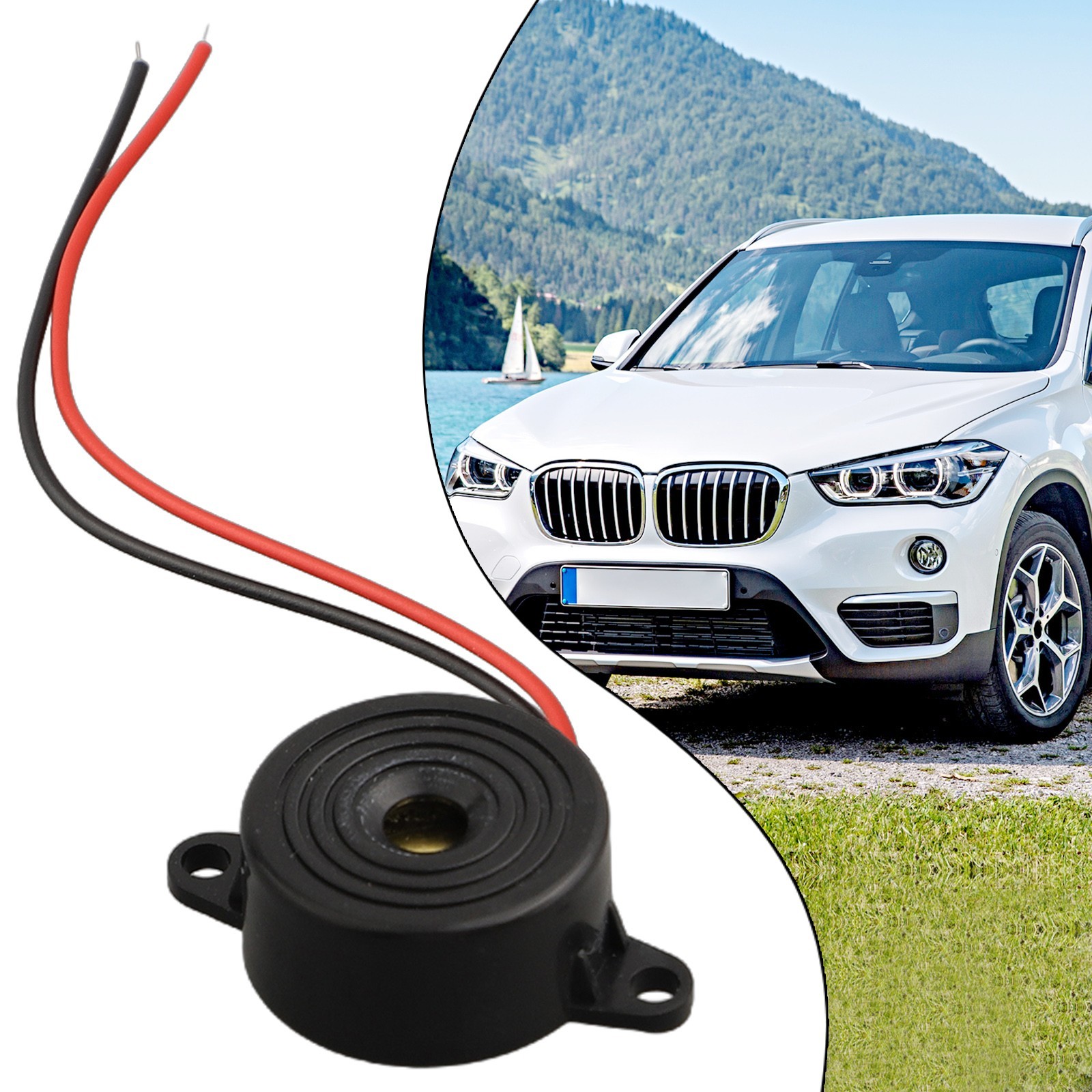 85 DB ABS And Electric Components Piezo Buzzer 12V DC Black 2.2x2.2x1cm