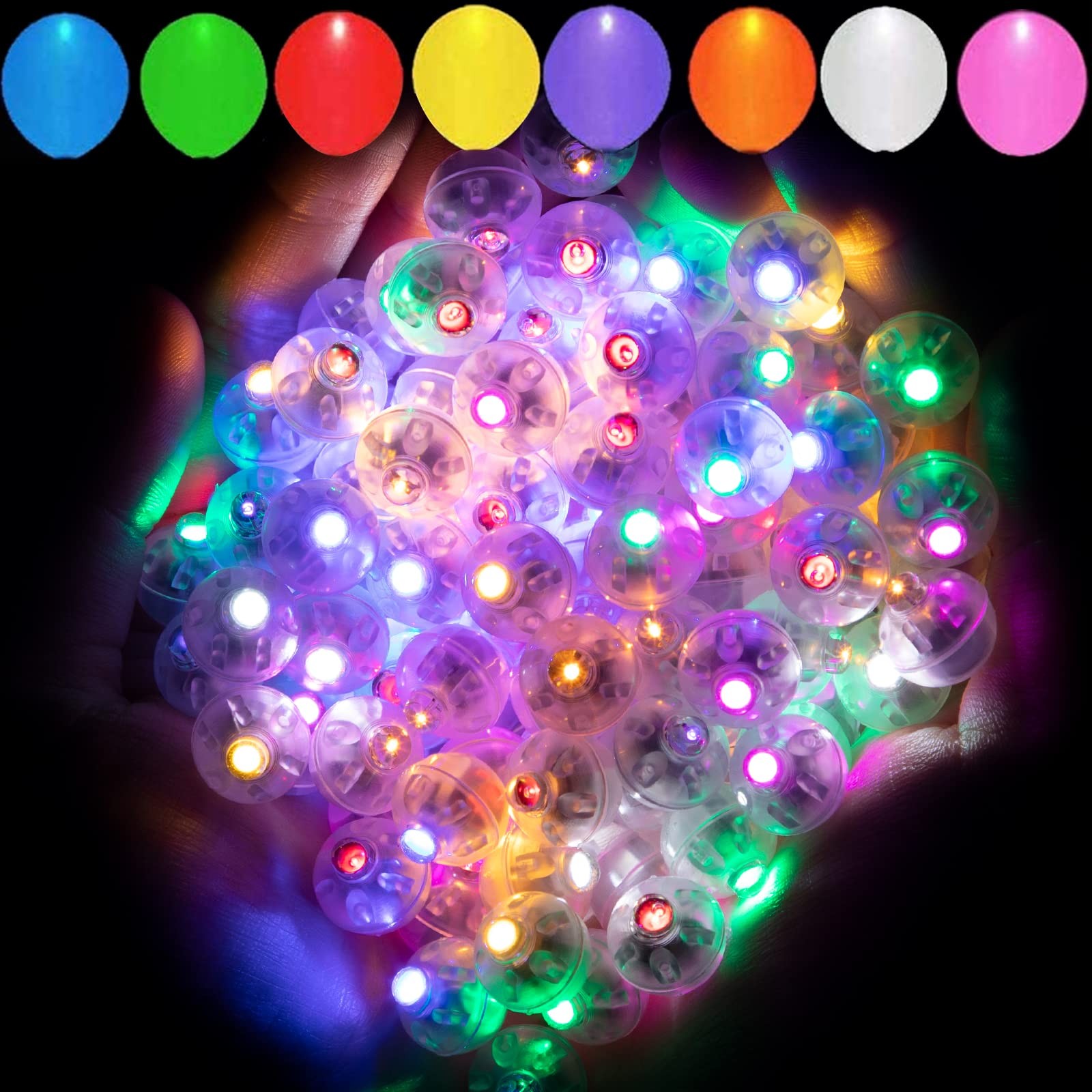 Aogist 50pcs 10-Colors Mini Lights,Long Standby Time 50PCS,