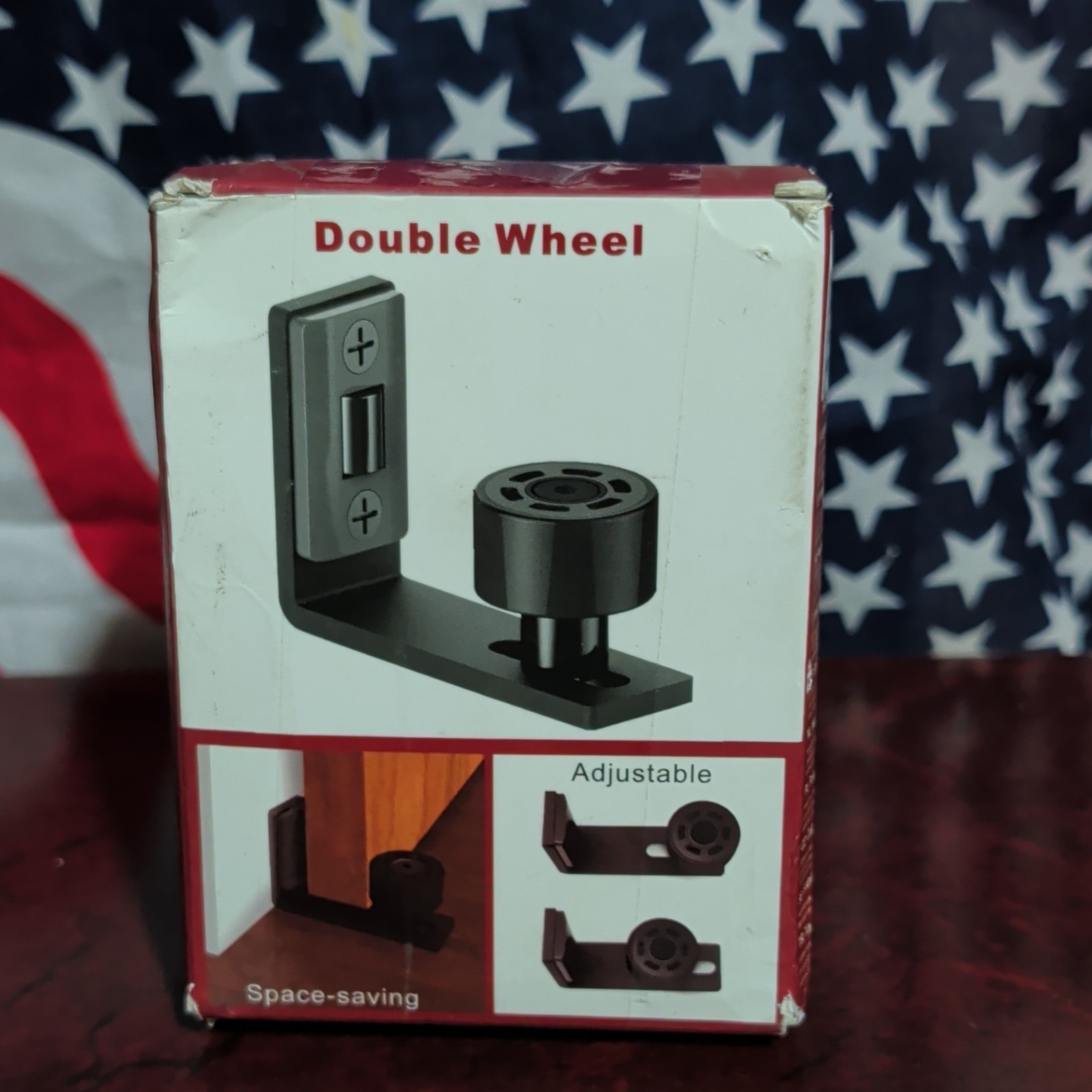 Black Metal Double Wheel Barn/Sliding Door Floor Guide 60x30x93mm
