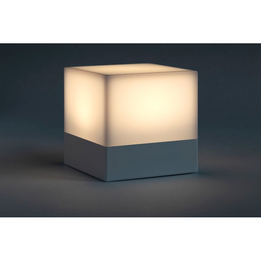 Enevu CUBE Personal LED Light on White Base Ultra-Bright Batteries Resistance