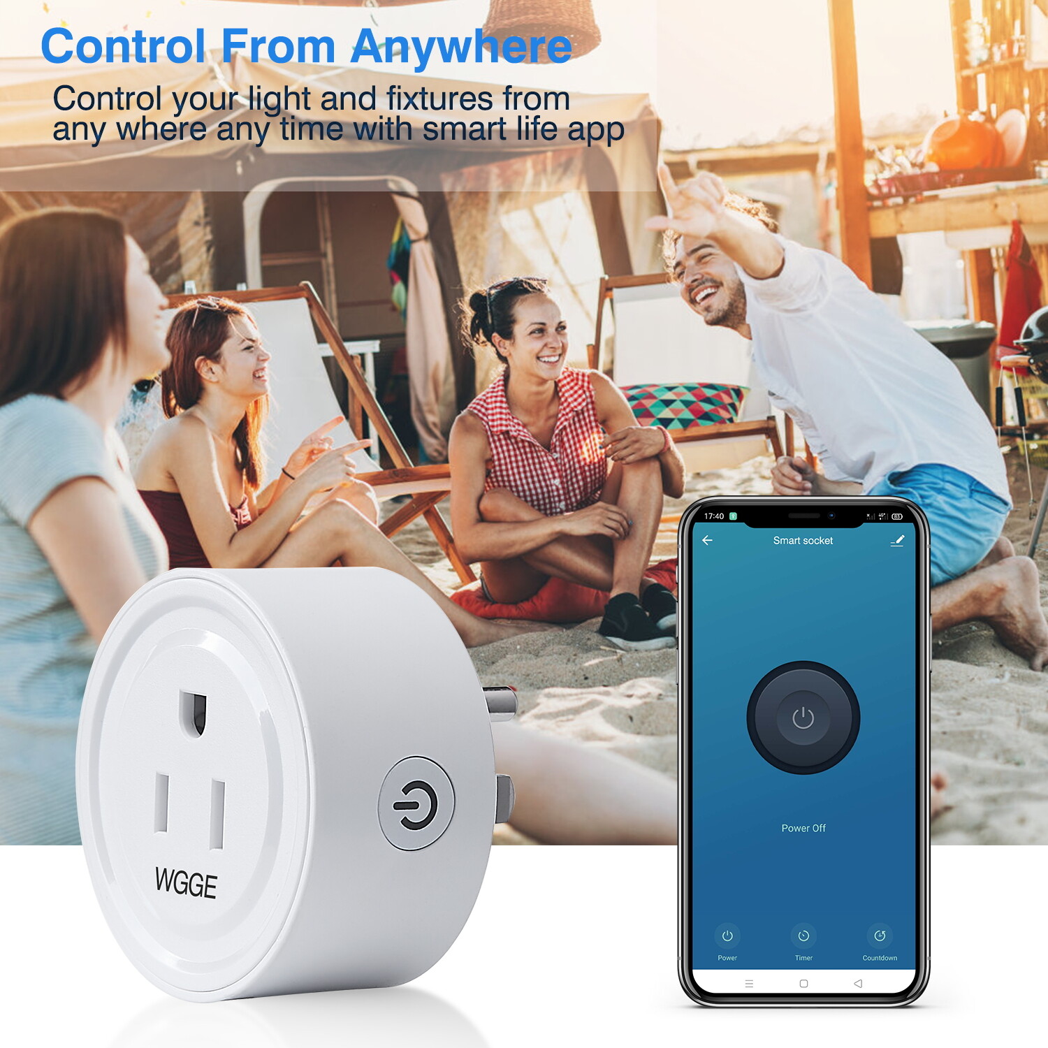 Smart Plug, Mini Smart WiFi Outlet Compatible with Alexa, Google Assistant 2/pk