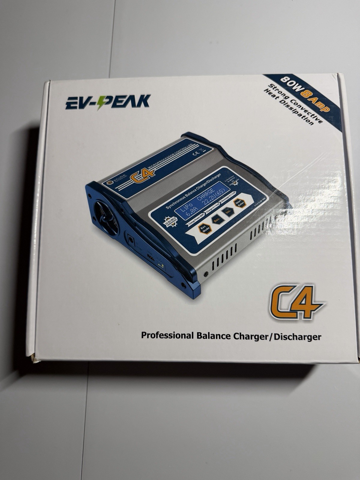 EV-PEAK C4 80W/8A Balance Charger Discharger Lithium Battery Charger 1~6S New