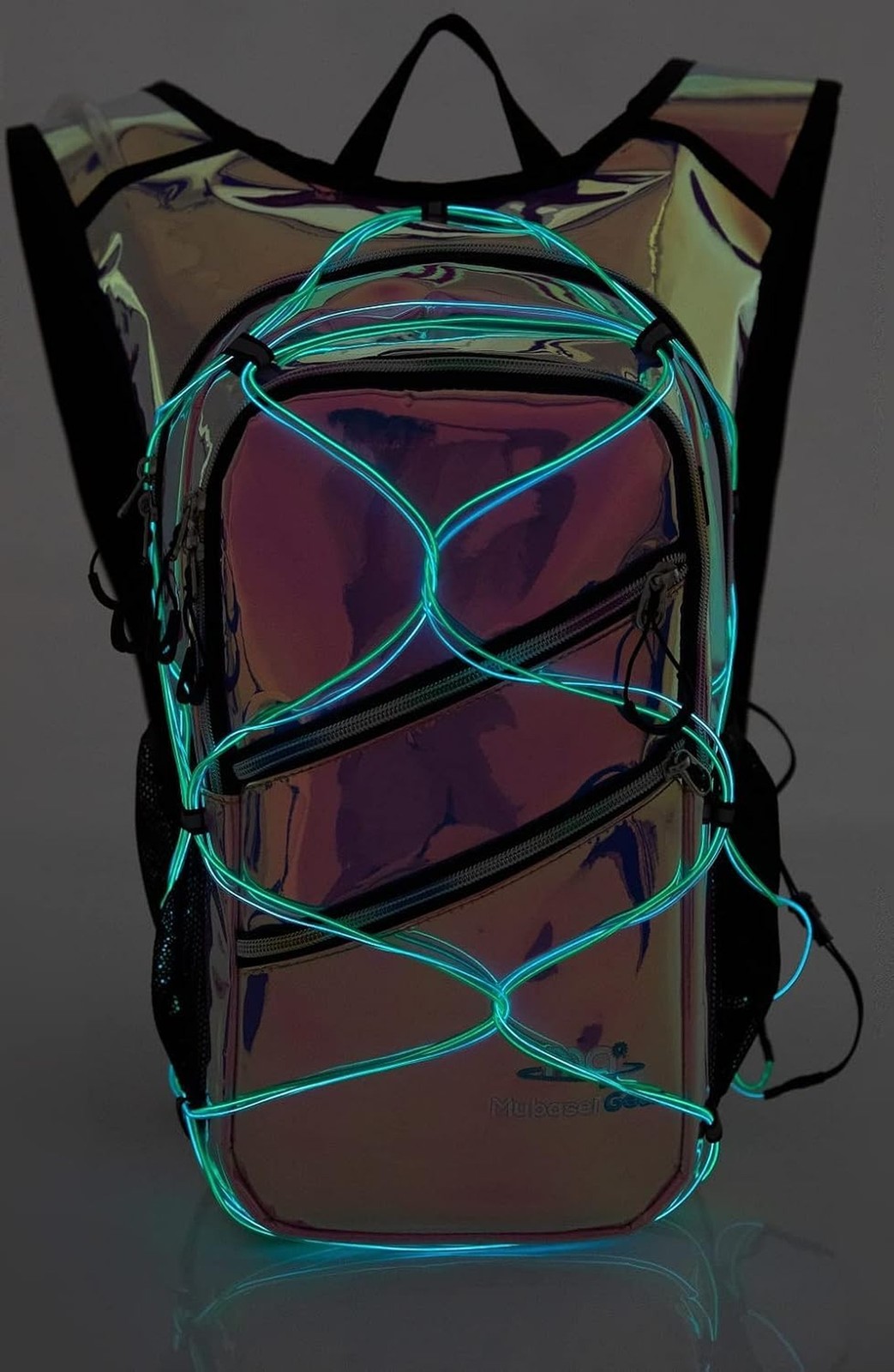 Hydration Backpack Pack with Cool Lights, 2L Water Bladder, Lightweight Bag f...