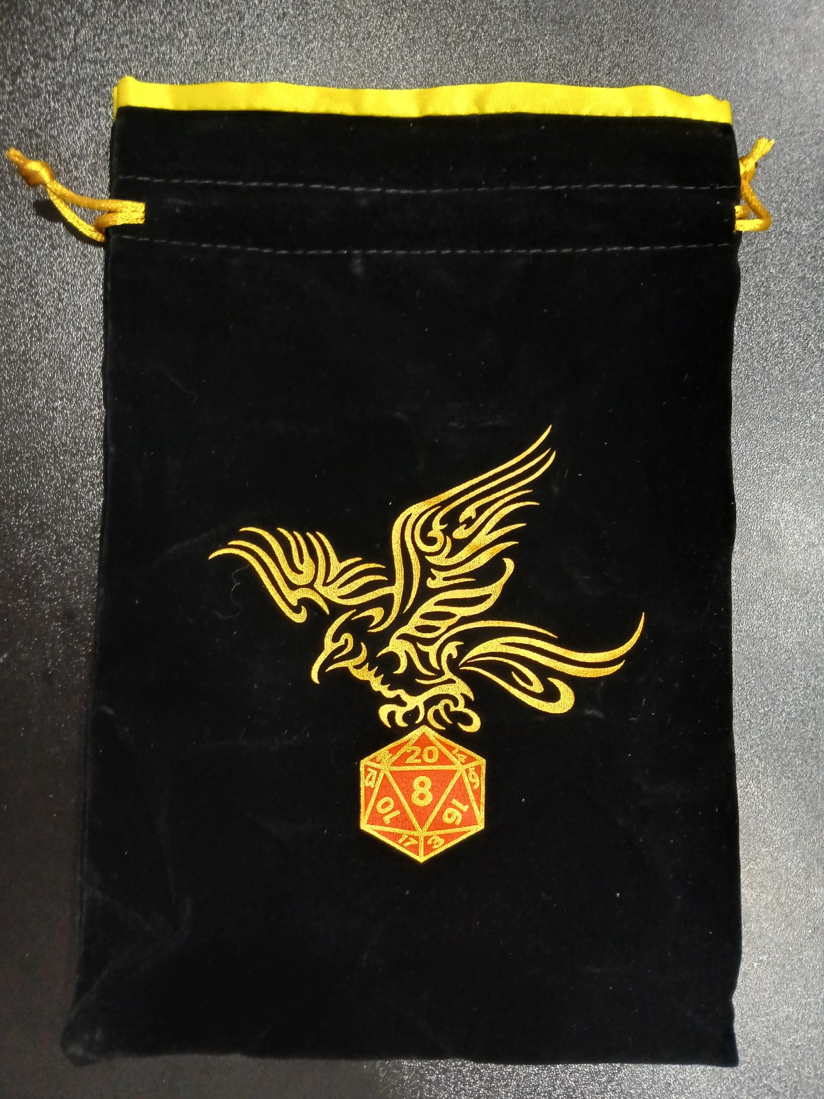 Phoenix D20 Dice Bag, D&D, Pathfinder, Starfinder, Call Of Cthulhu, Etc...