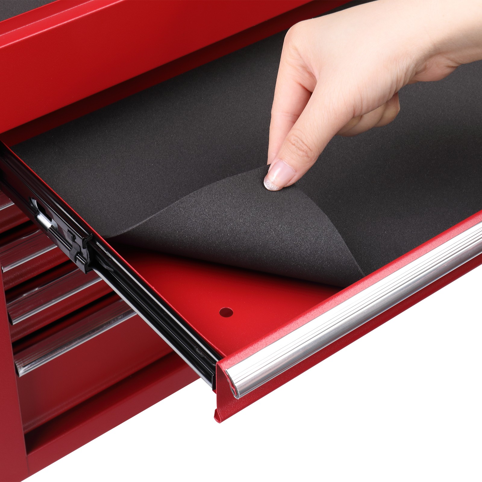 Red Tool Chest Steel Tool Storage Box with 5 Drawers & Locking System & Keys NEW