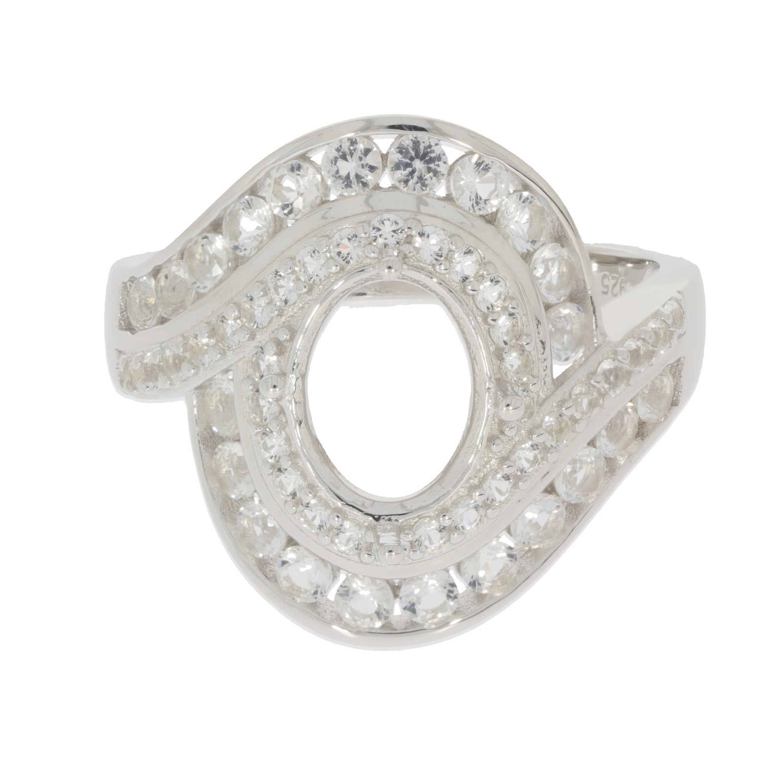 Sterling Silver Semi Mount Ring Setting Oval OV 9x7mm