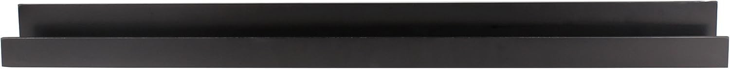 Levie Wood Floating Wall Shelf Picture Frame Holder Ledge Black