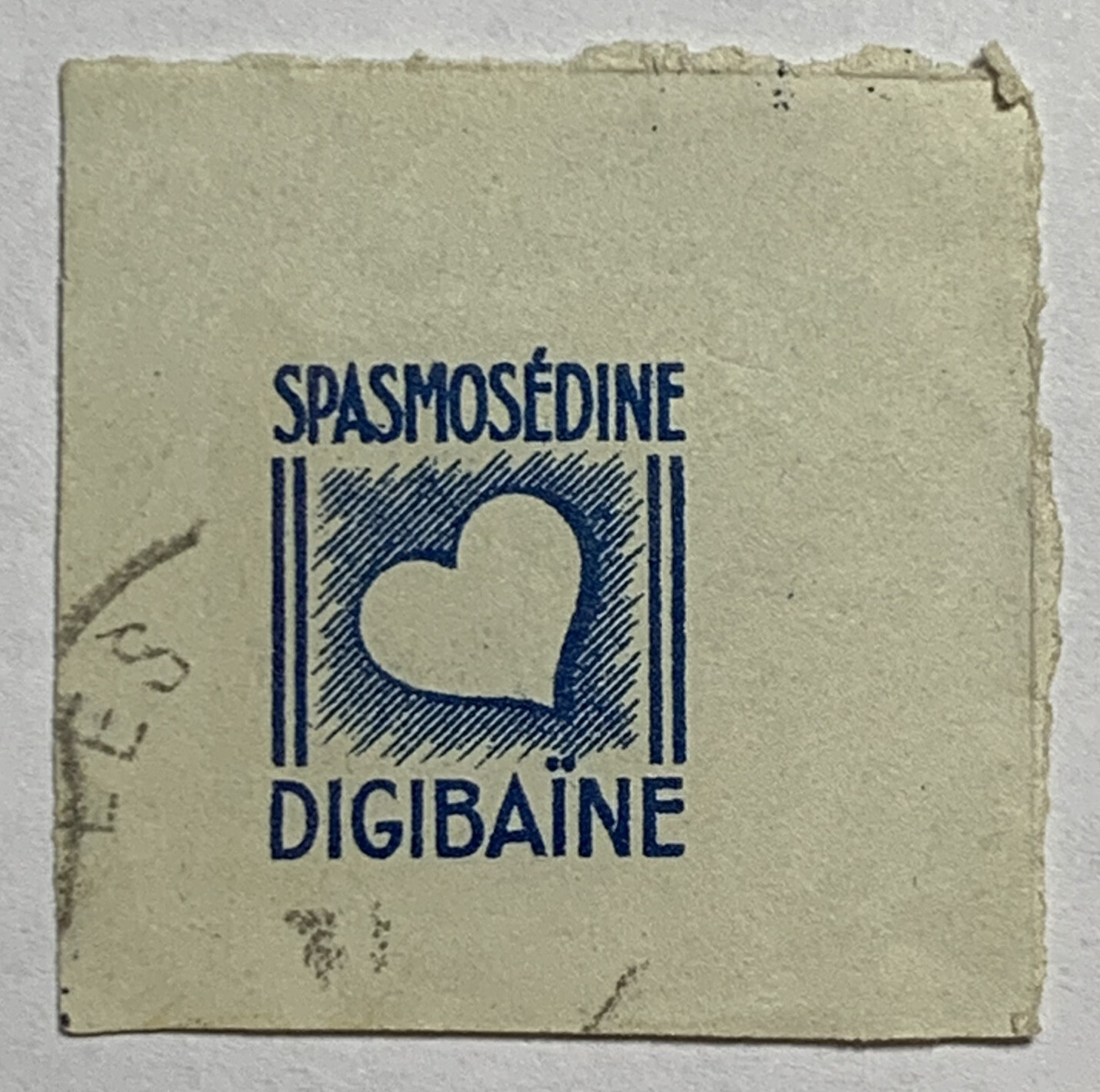 UNKNOWN CUT SQUARE SPAMOSEDINE DIGIBAINE BLUE WITH HEART