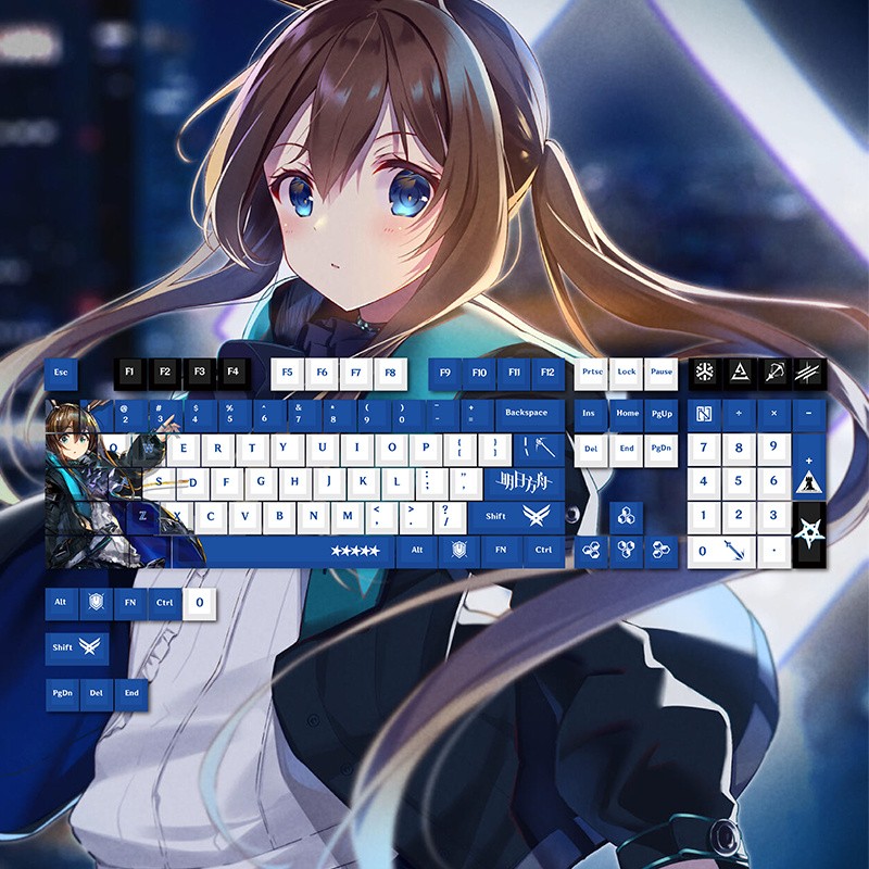 Arknights Amiya Mechanical keyboard keycaps 108keys Cherry MX High PBT Keycaps