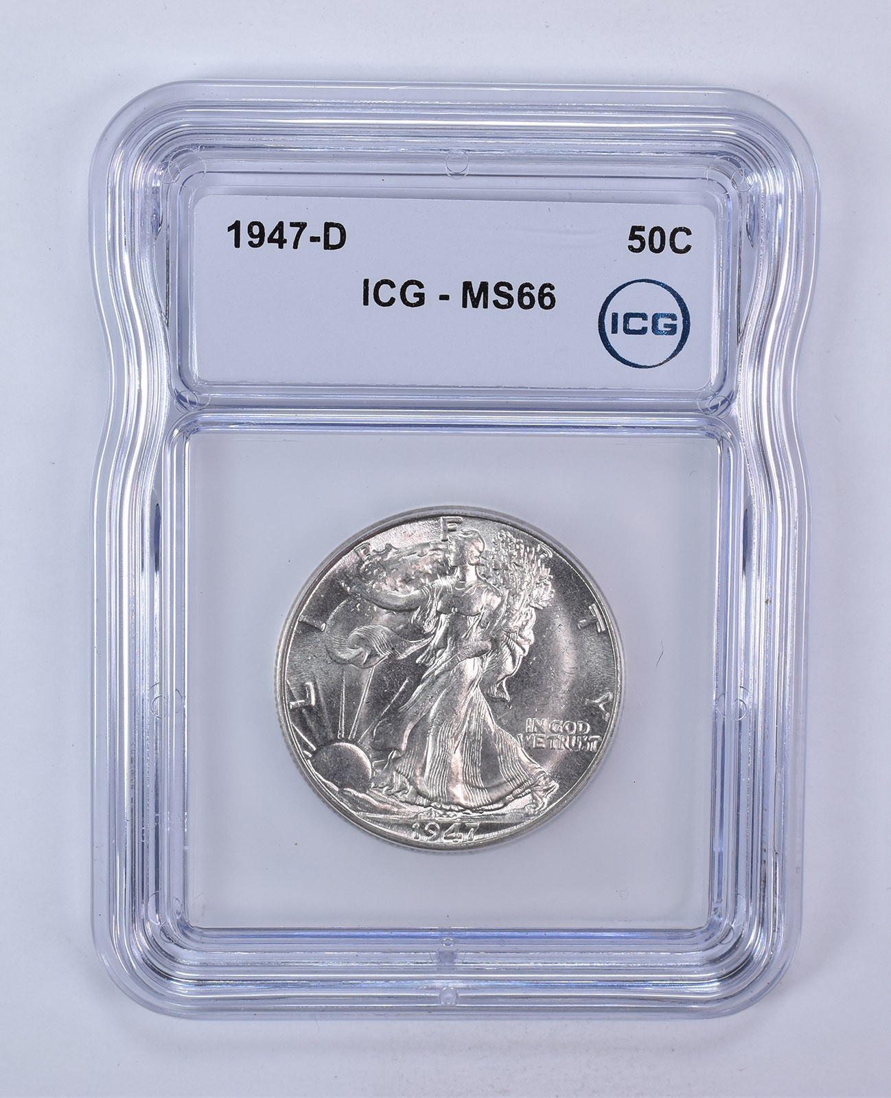 1947-D Walking Liberty Half Dollar MS66 ICG