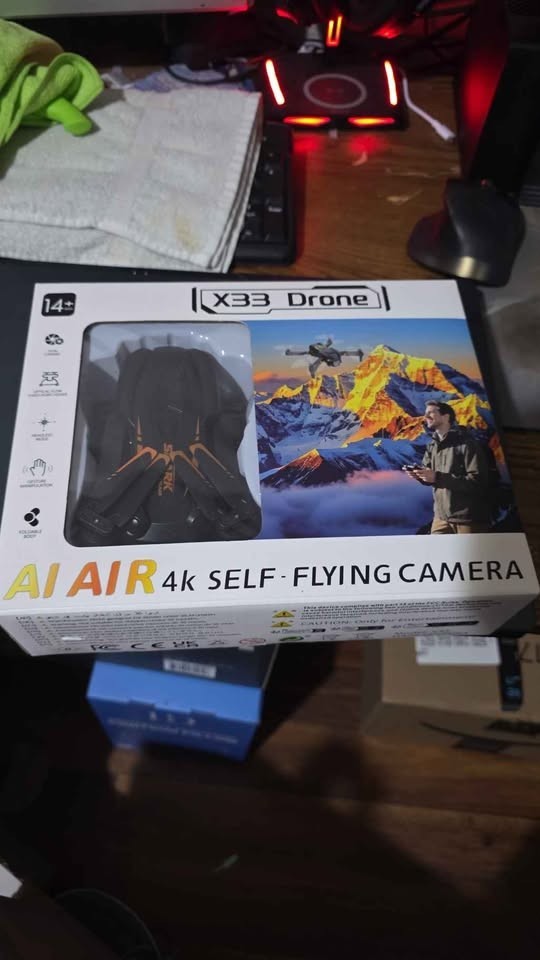 X33 Drone AI Air 4K Self-Flying Camera Bundle