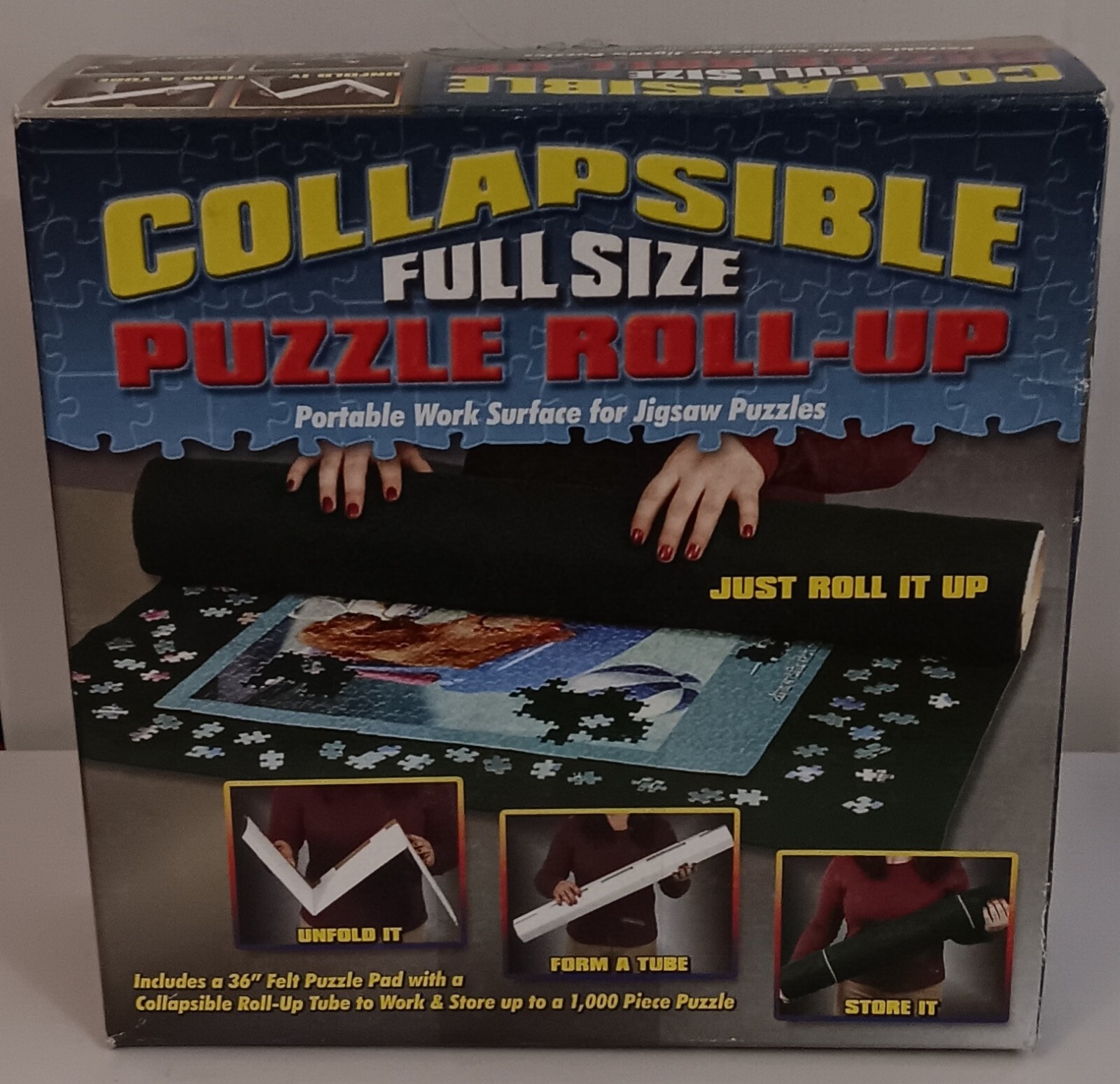 TDC Games Collapsible Full Size Puzzle Roll-Up Portable Work Surface For Puzzles