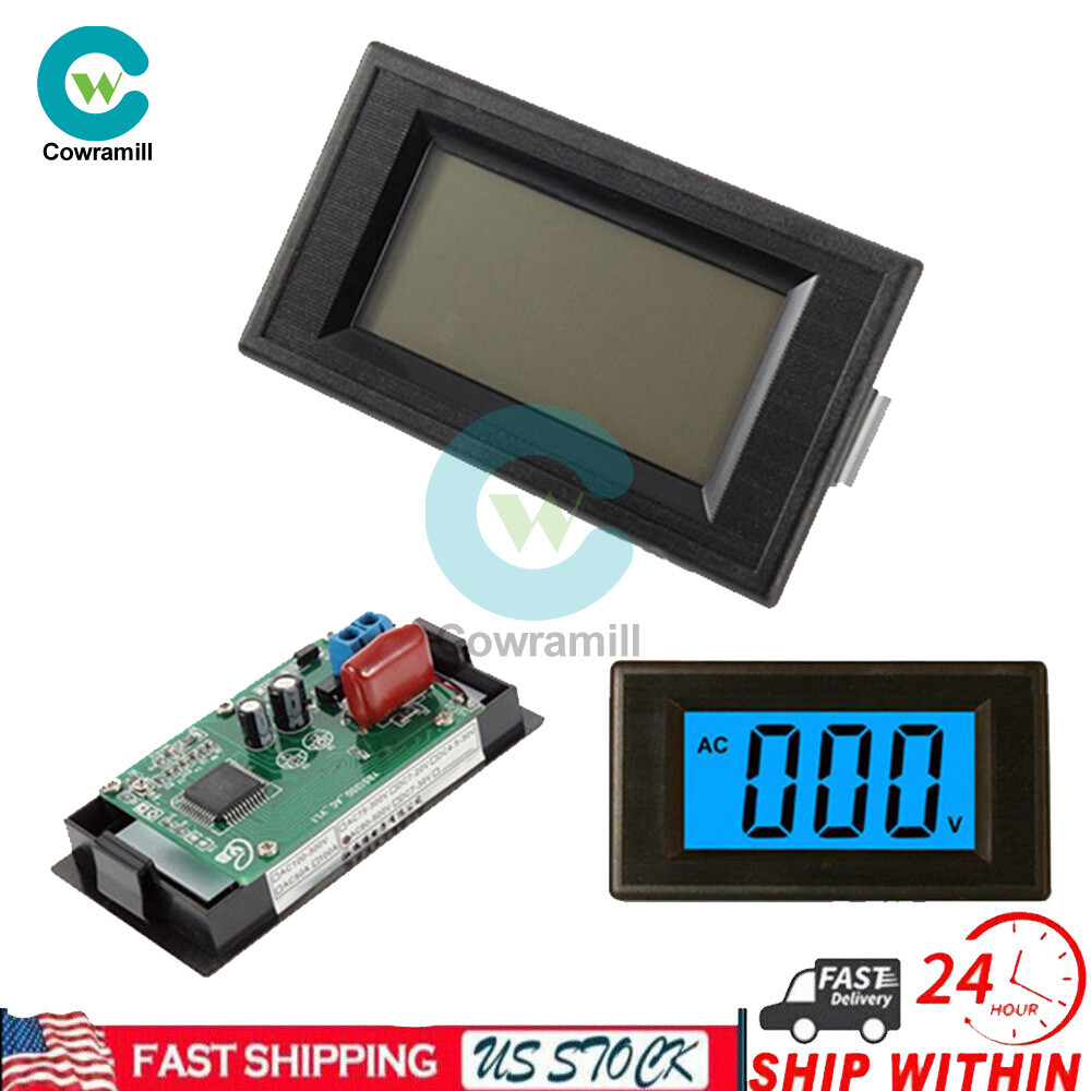 Blue LCD AC 0-500V Voltmeter Panel 2/4-Wire Digital Alternating Voltage Meter