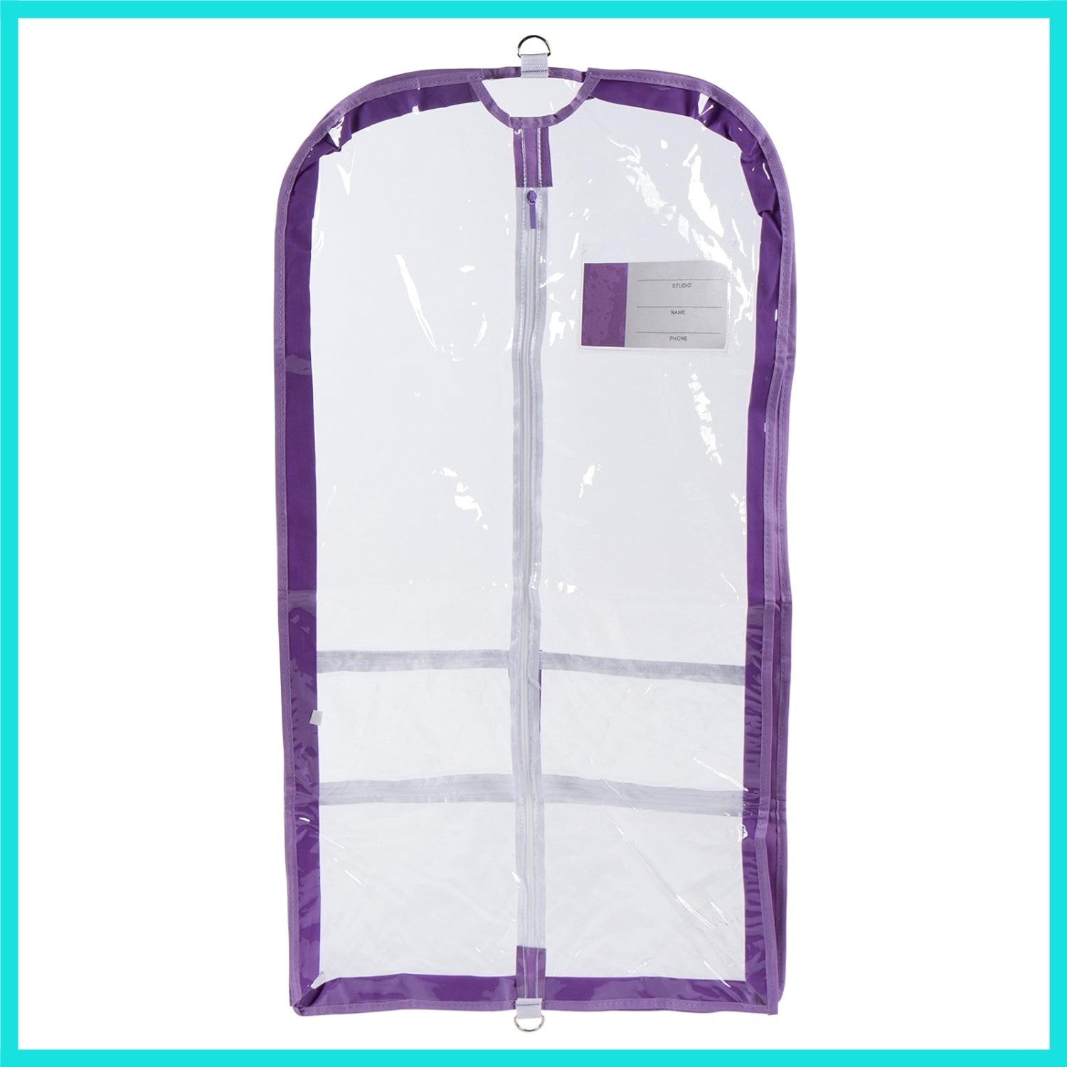 Clear Garment Bag with ID Pocket Lavender