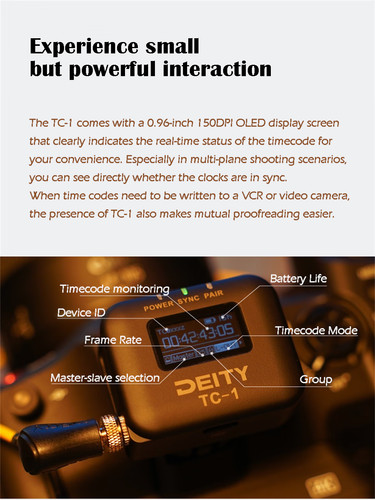 DEITY TC-1 Wireless Timecode Box Generator for Microphone & Video Recording