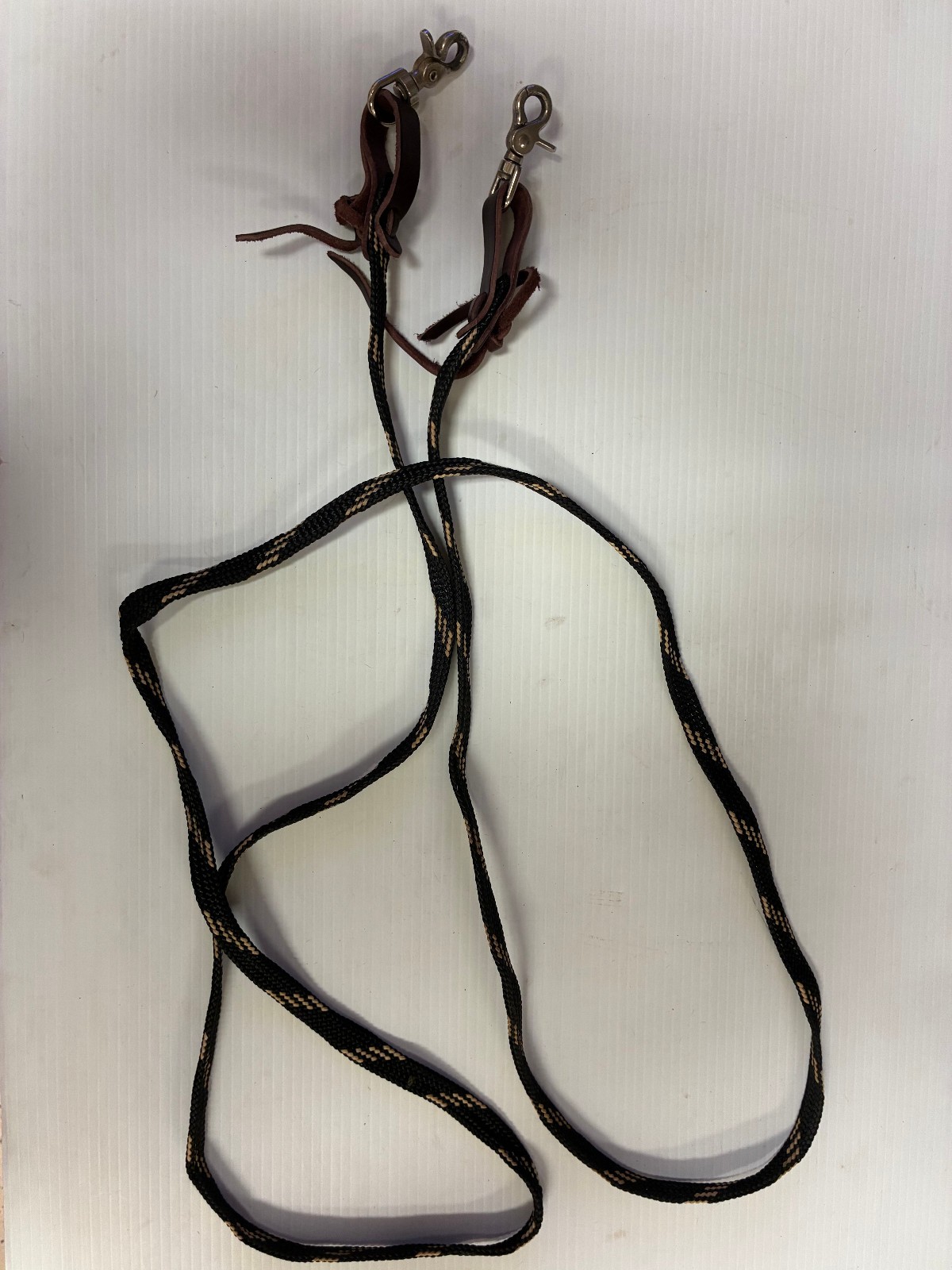 CONTEST REINS HORSE 110" NYLON / LEATHER