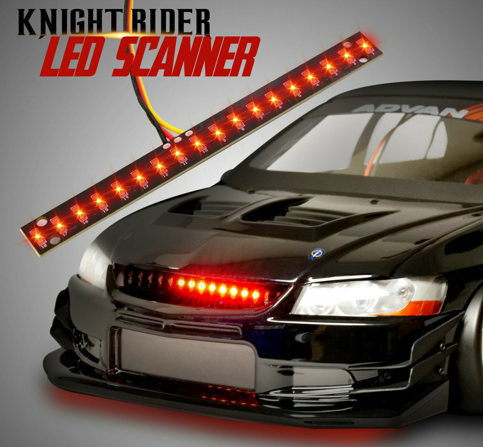 1/10 RC LED BAR Motion KNIGHT RIDER Effect Light Bar -RED-