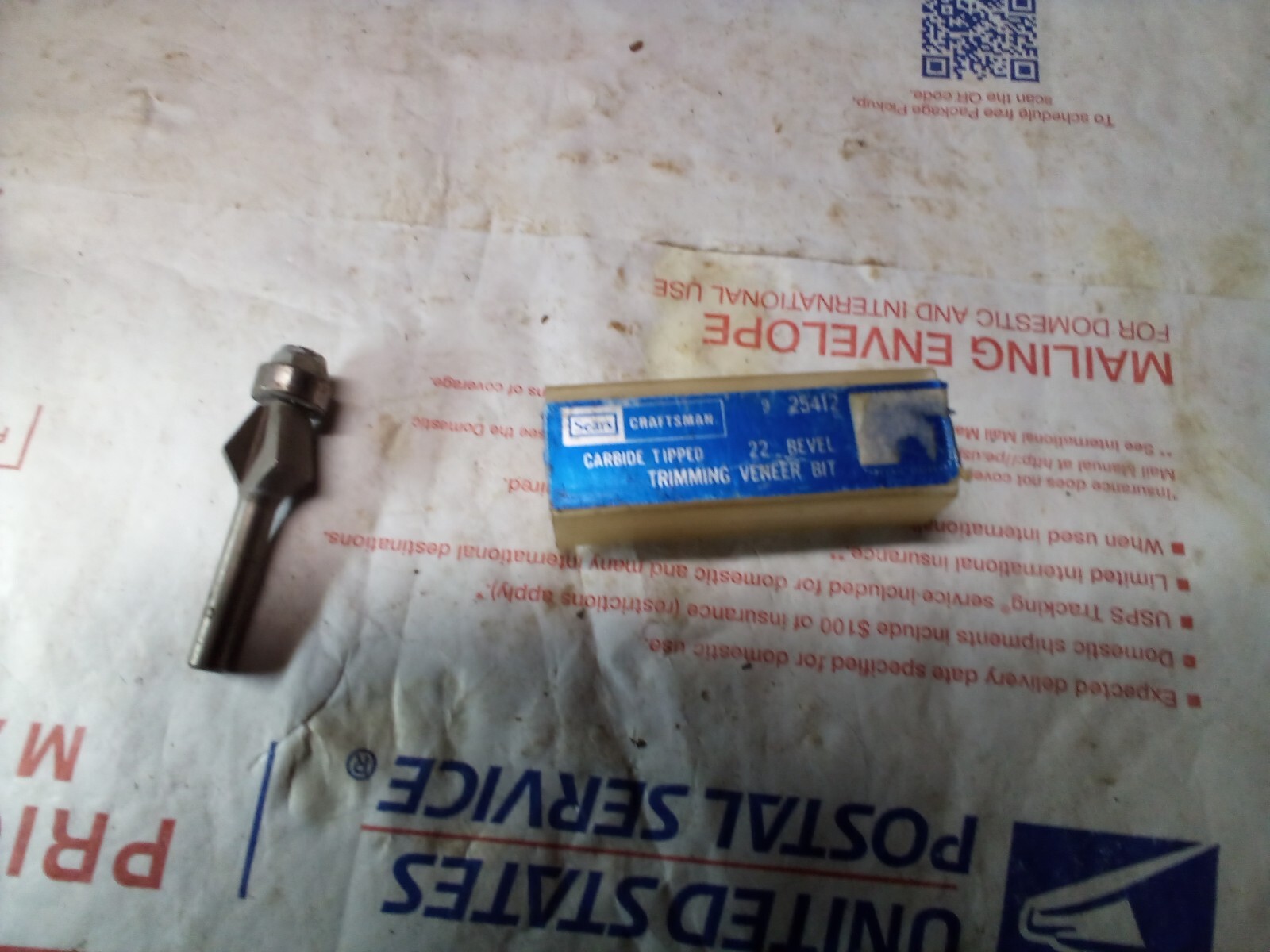 Vintage NOS Sears Craftsman 25412 Carbide Tipped Trimming Bit  22° Bevel