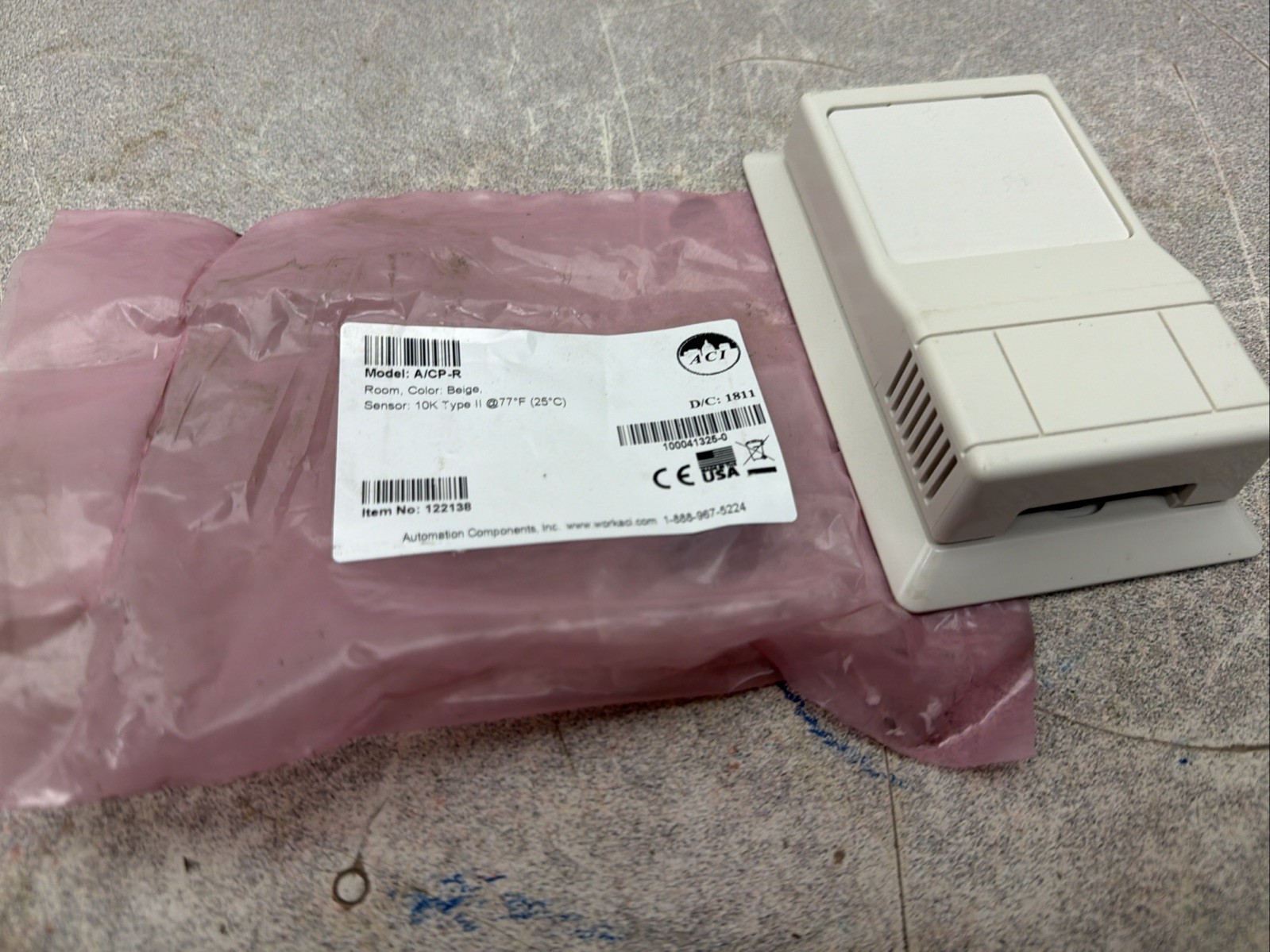 NEW ACI A/CP-R Room Air Temperature Sensor; Beige, 10K Type II @ 77°F