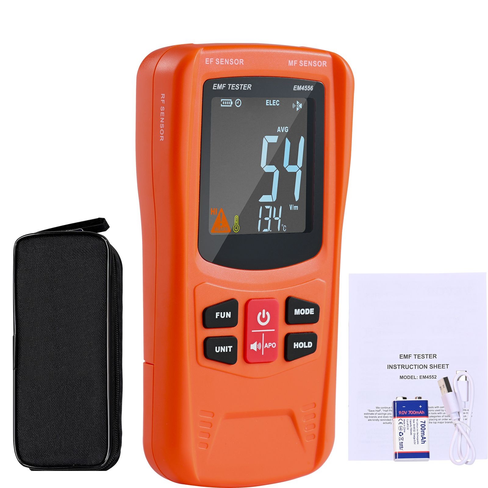 3-in-1 EMF Meter, 5Hz-6GHz, Handheld Rechargeable Electromagnetic Field Radiatio