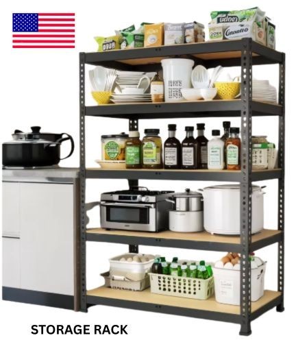Heavy Duty Metal Garage Shelving Rack 2000lbs 5-Tier Steel Shelf 60"/72" Storage