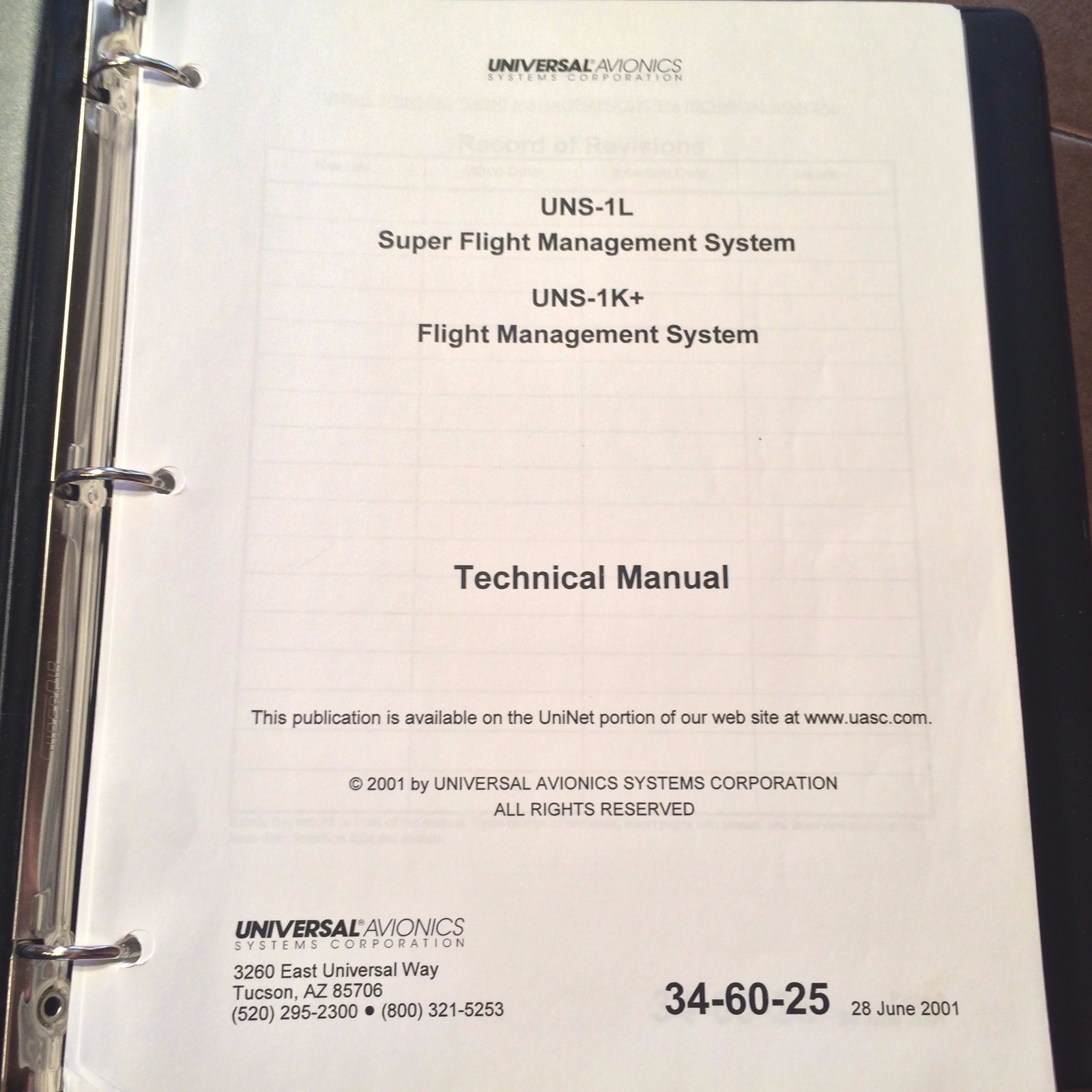 Universal UNS-1L & UNS-1K+ FMS Install Technical Manual