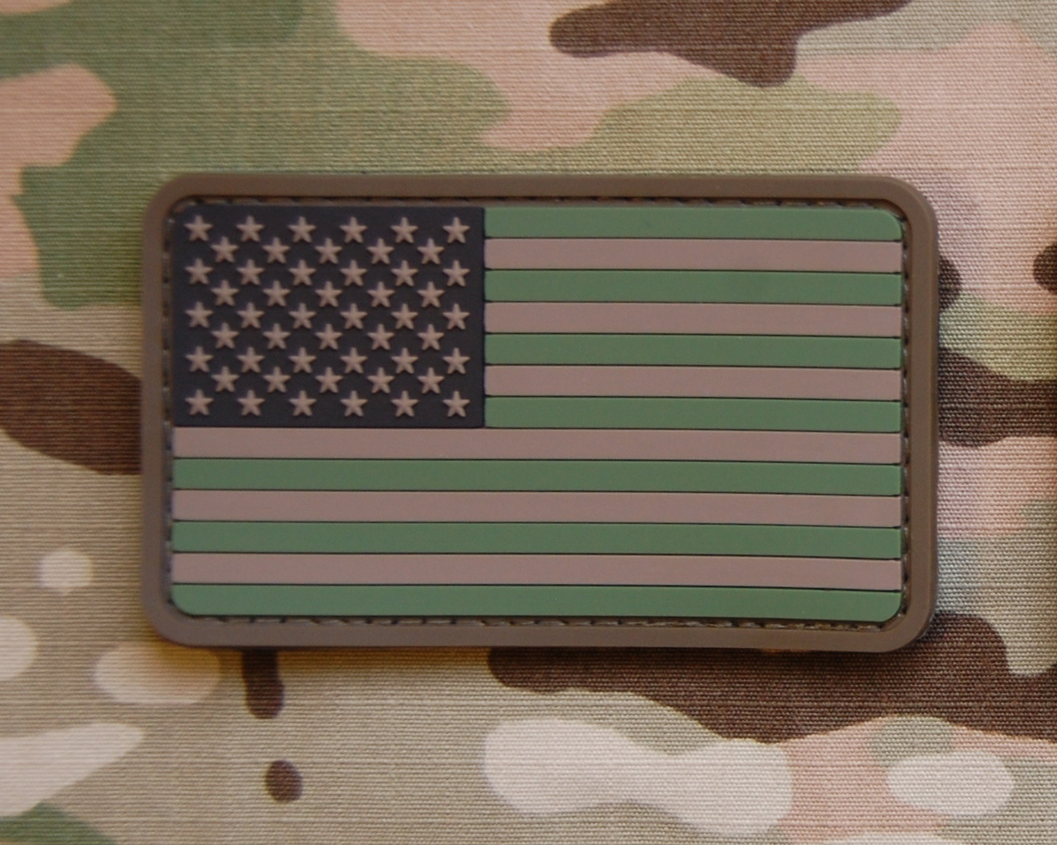 USA US Stars & Stripes Flag Patch Multicam Woodland ACU PVC Patch Hook Backing