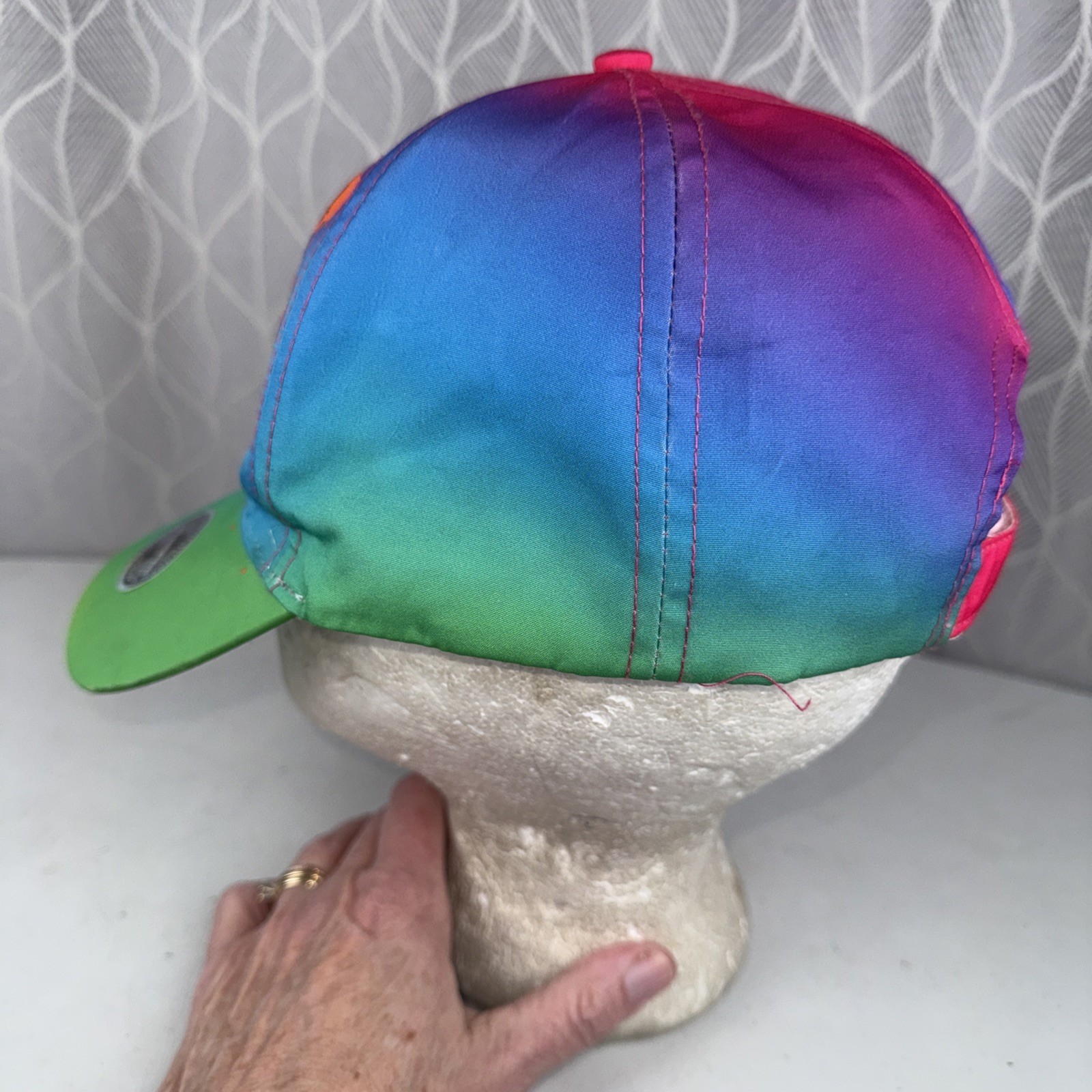 7-11 Slurpee Hat Cap Multi Brite Colors Hook Loop Bill sticker