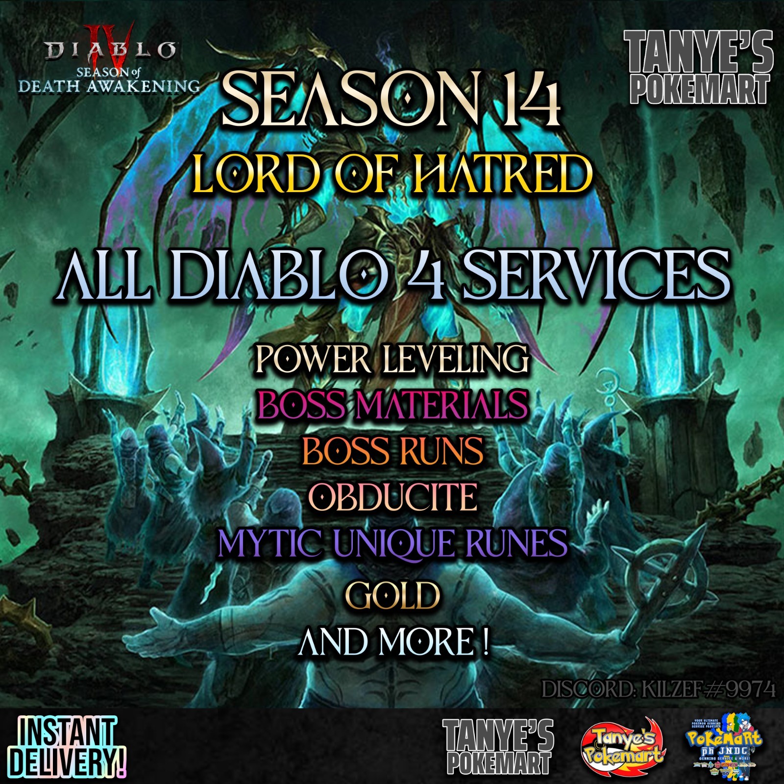 ✨Diablo 4✨Season 14✨All Diablo 4 Boost✨Power LVL & Mats & Runes & Boss Runs✨