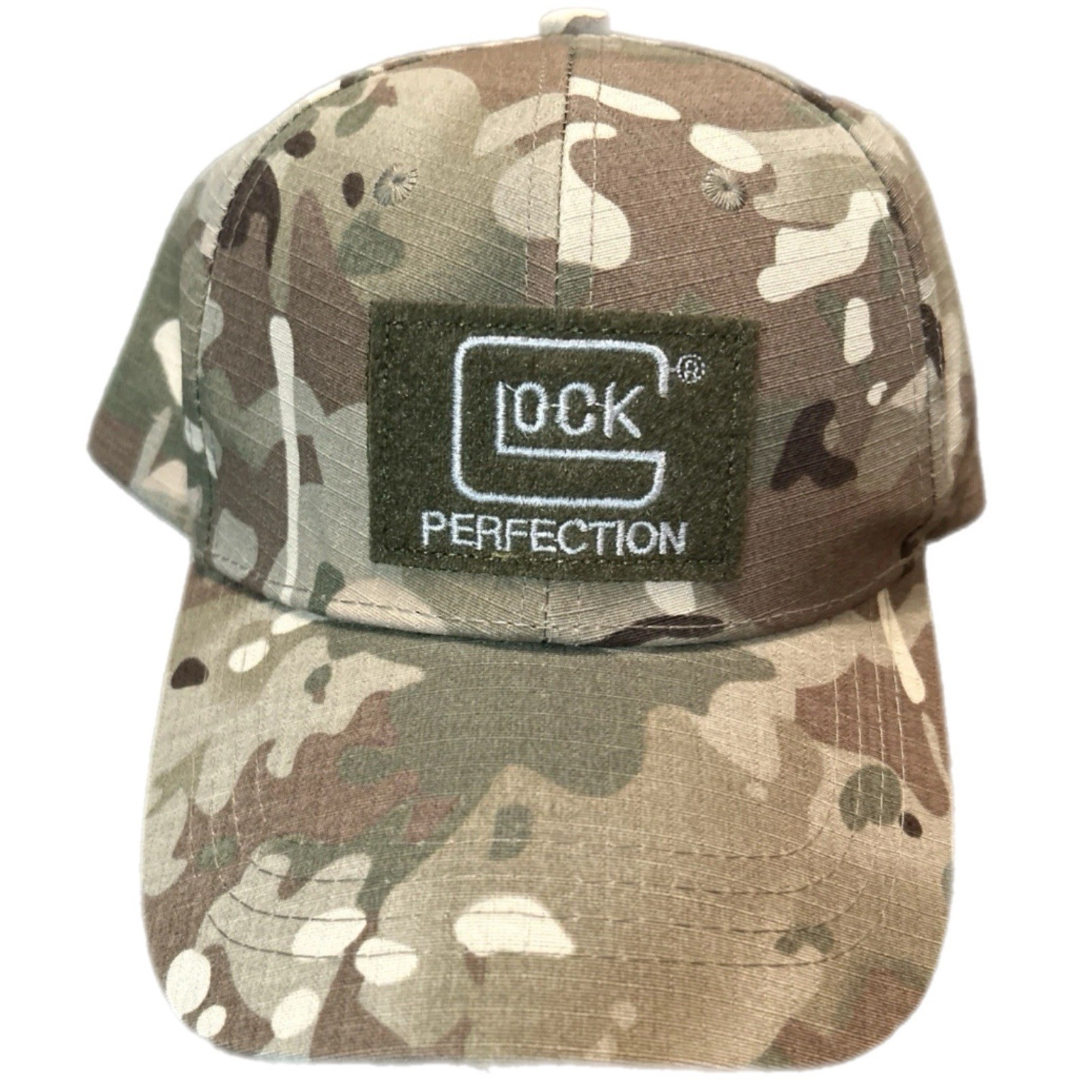 Glock Perfection Mens Embroidered Patch Baseball Cap Black Camo OSFA One Size