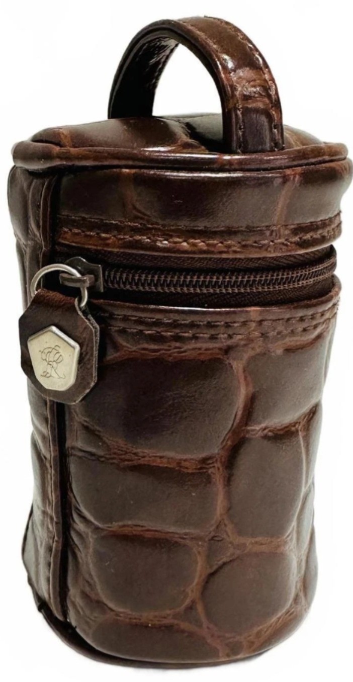Ralph Lauren Brown Croc Embossed Faux Leather Accessory Bag Vintage Rare NewMint