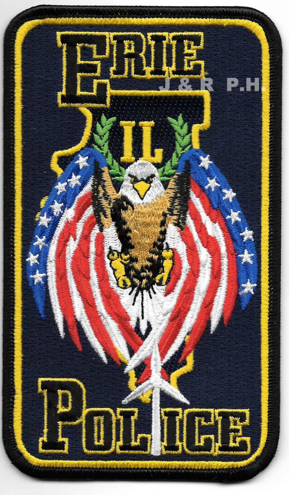 Erie, Illinois  (3.5" x 5" size)  shoulder police patch (fire)